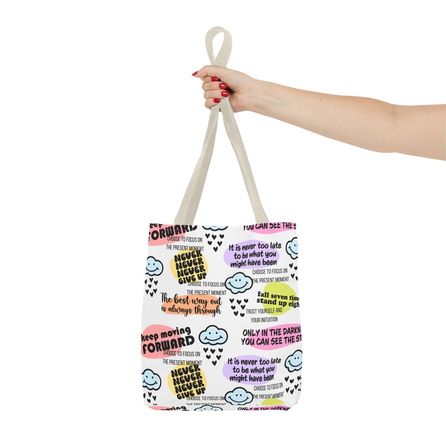 Inspirational Quote Tote Bag, Motivational Bag, Gift for Her, Self-Care Tote, Positive Vibes Bag, Everyday Tote with Uplifting Messages