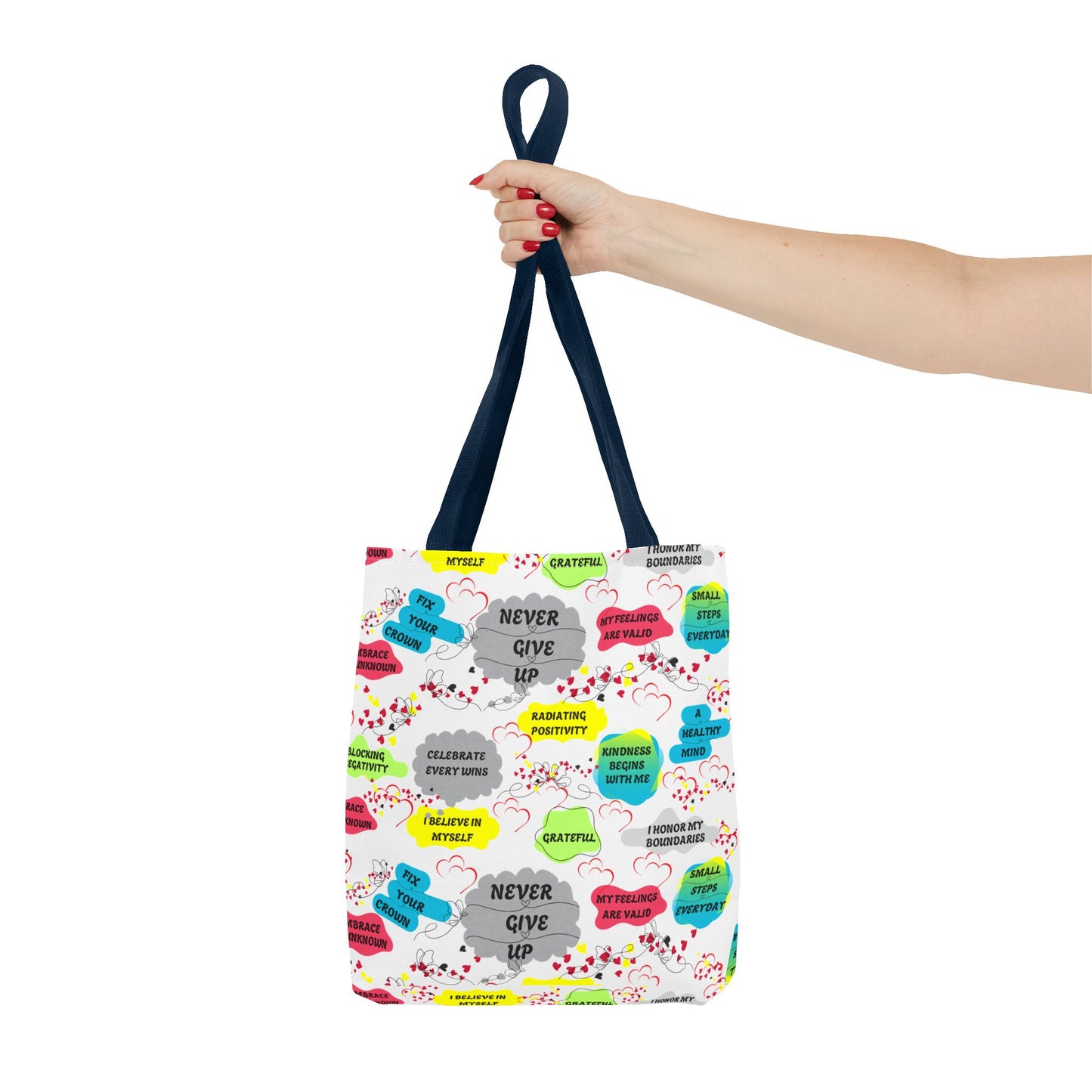 Tote Bag with Positive Affirmation Quotes / Reusable Canvas Shoulder Bag / Inspirational Motivational Quote Tote / Eco-Friendly Everyday Carryall