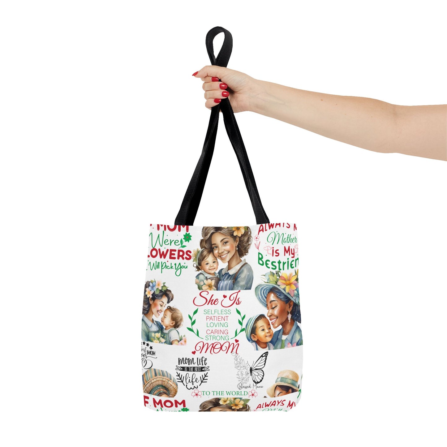 Mom Love Inspirational Tote Bag, Gift for Mom, Mother's Day Tote, Stylish Shopping Bag, Family Cute Bag, Mom Life Essentials
