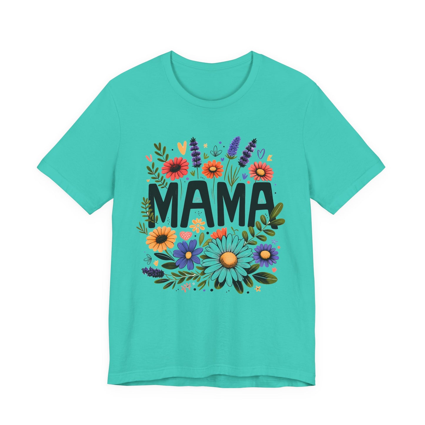 MAMA Floral Graphic T-Shirt / Bright Green Mom Tee / Cute Casual Motherhood Shirt / Gift for Moms & Mama Life Outfit