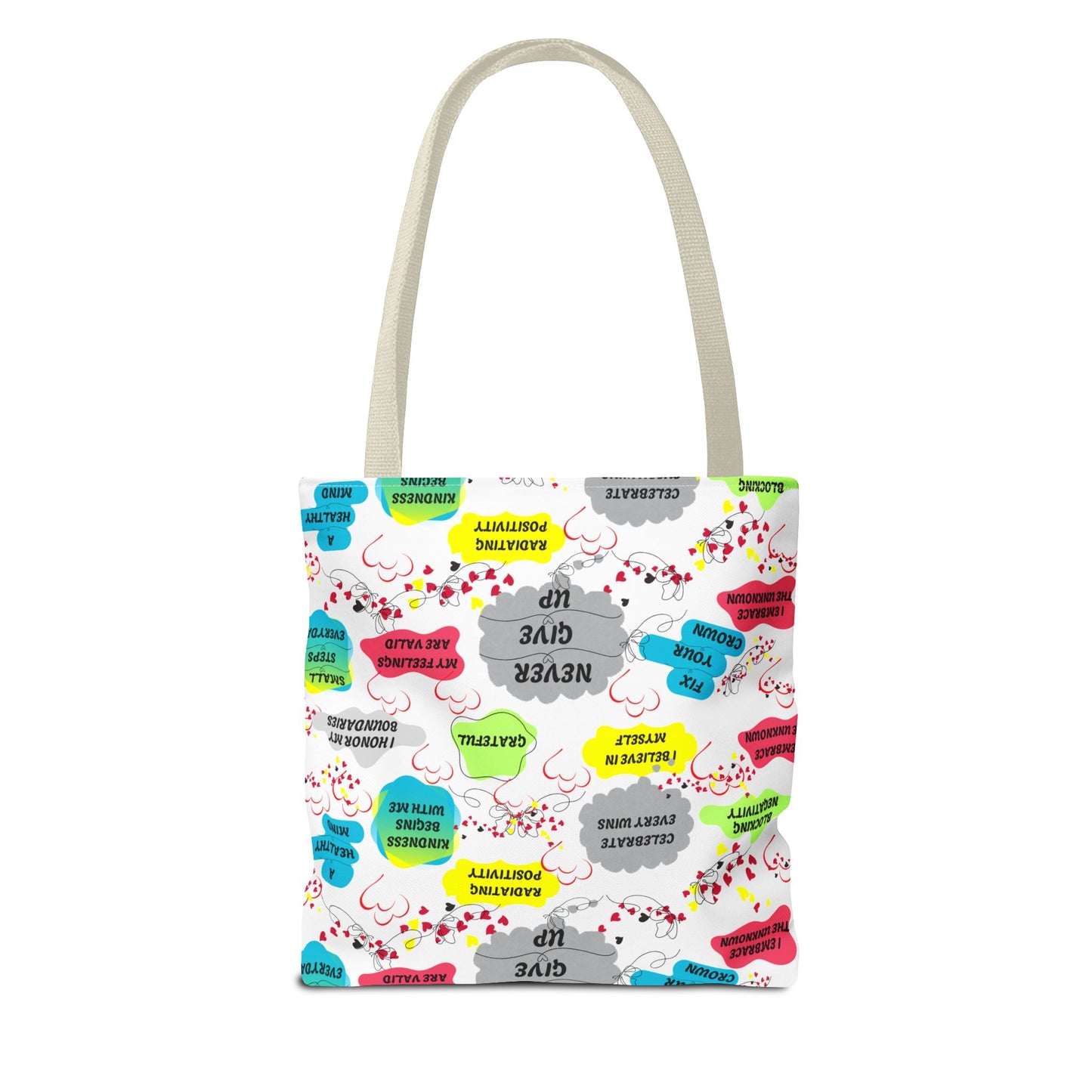 Tote Bag with Positive Affirmation Quotes / Reusable Canvas Shoulder Bag / Inspirational Motivational Quote Tote / Eco-Friendly Everyday Carryall
