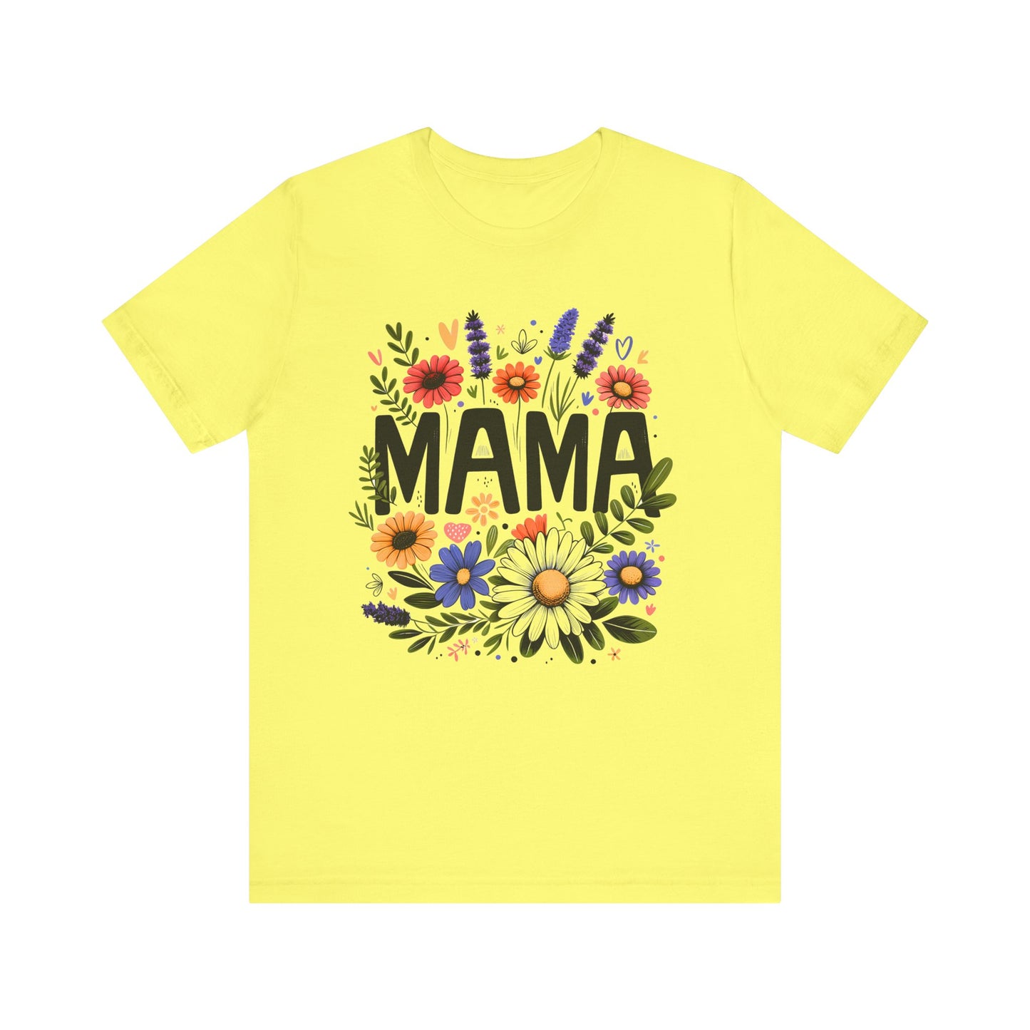 MAMA Floral Graphic T-Shirt / Bright Green Mom Tee / Cute Casual Motherhood Shirt / Gift for Moms & Mama Life Outfit
