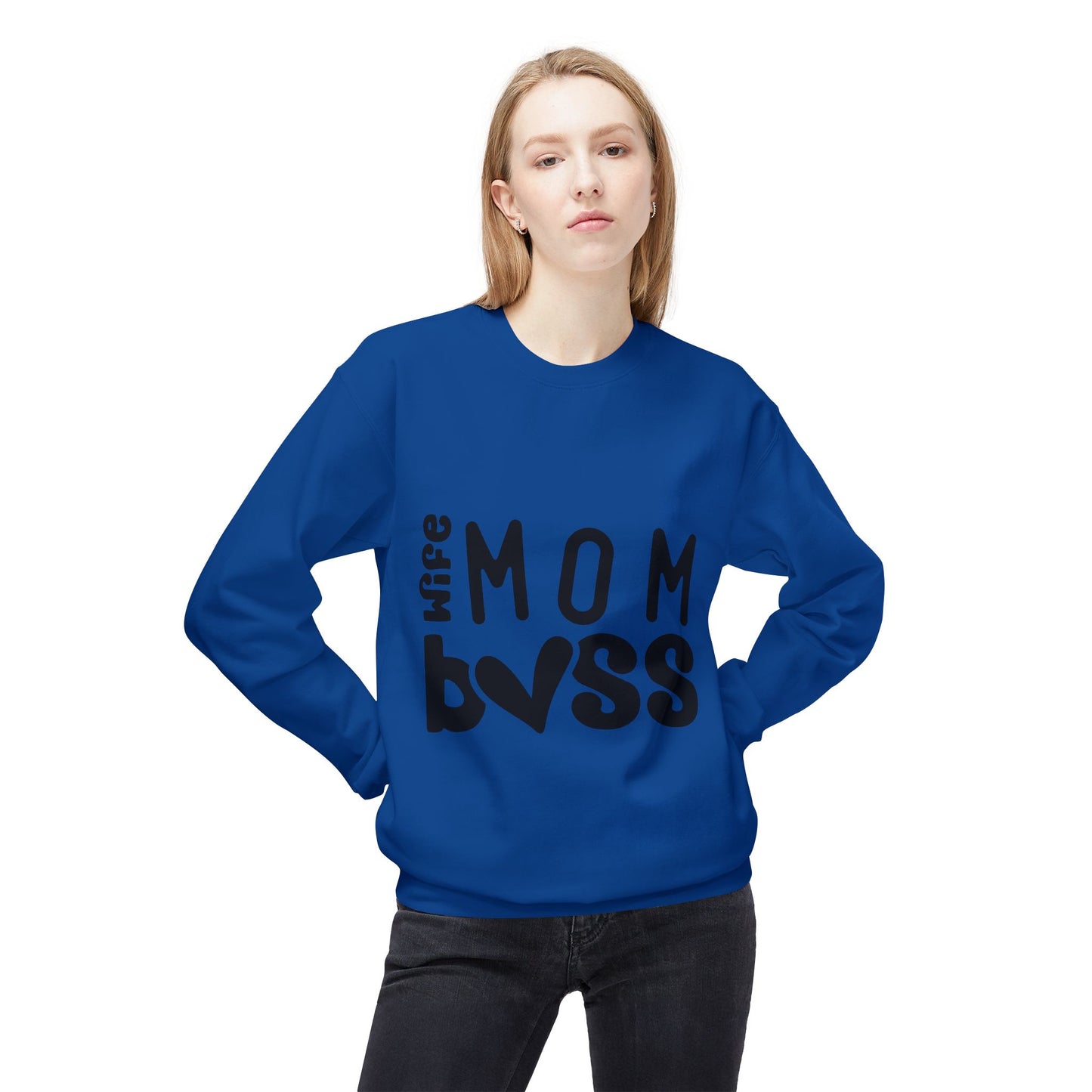 Wife Mom Boss Sweatshirt / Floral Mom Sweater / Mother’s Day Gift for Mom / Inspirational Pullover Hoodie / Stylish Mom Life Apparel