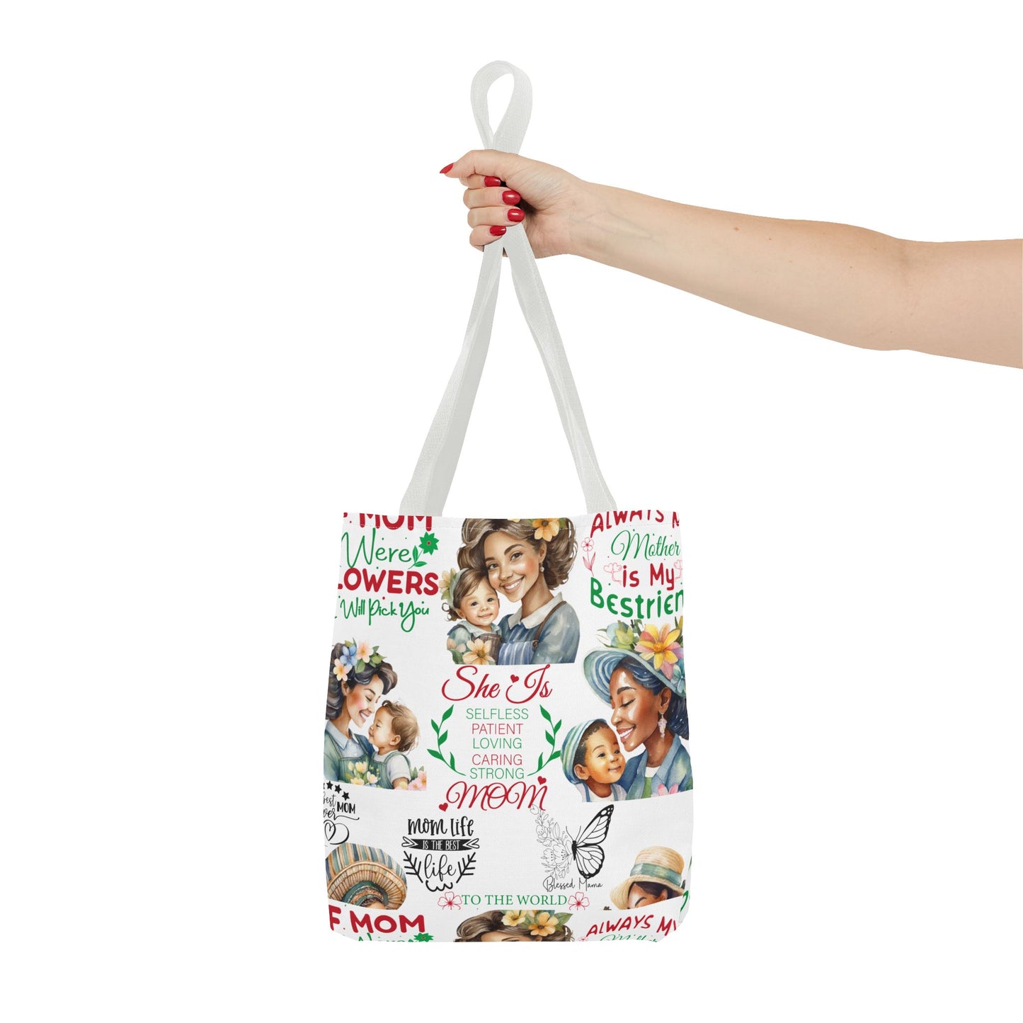 Mom Love Inspirational Tote Bag, Gift for Mom, Mother's Day Tote, Stylish Shopping Bag, Family Cute Bag, Mom Life Essentials