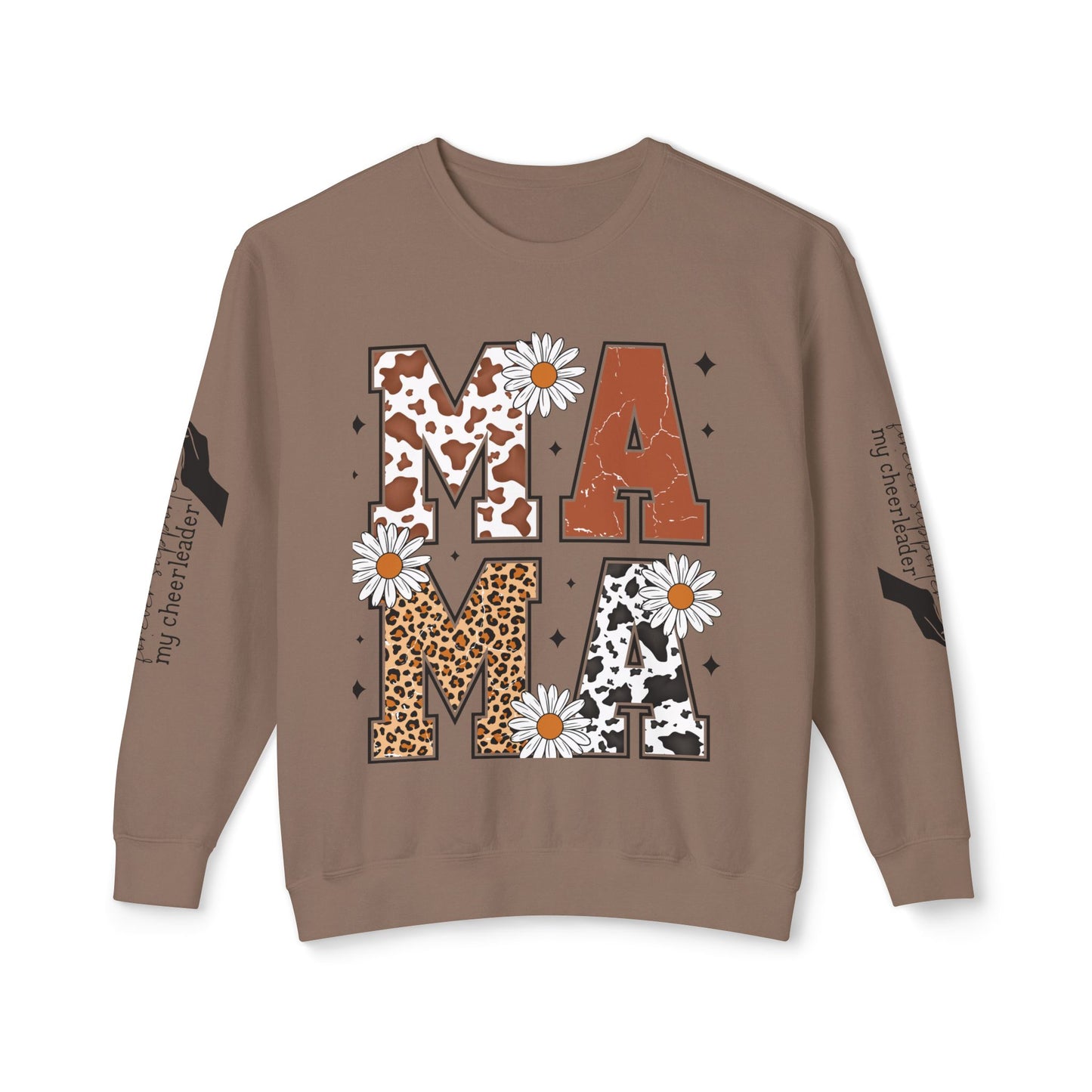 MAMA Sweatshirt / Floral & Animal Design on White