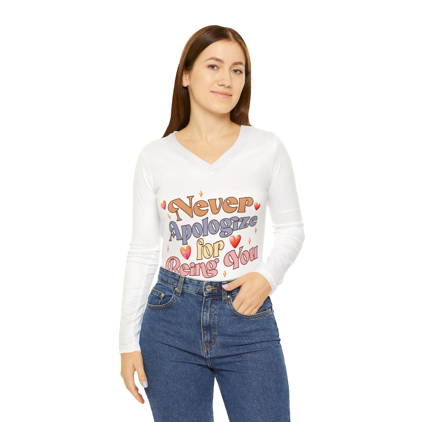 Women's Long Sleeve V-neck Shirt (AOP)