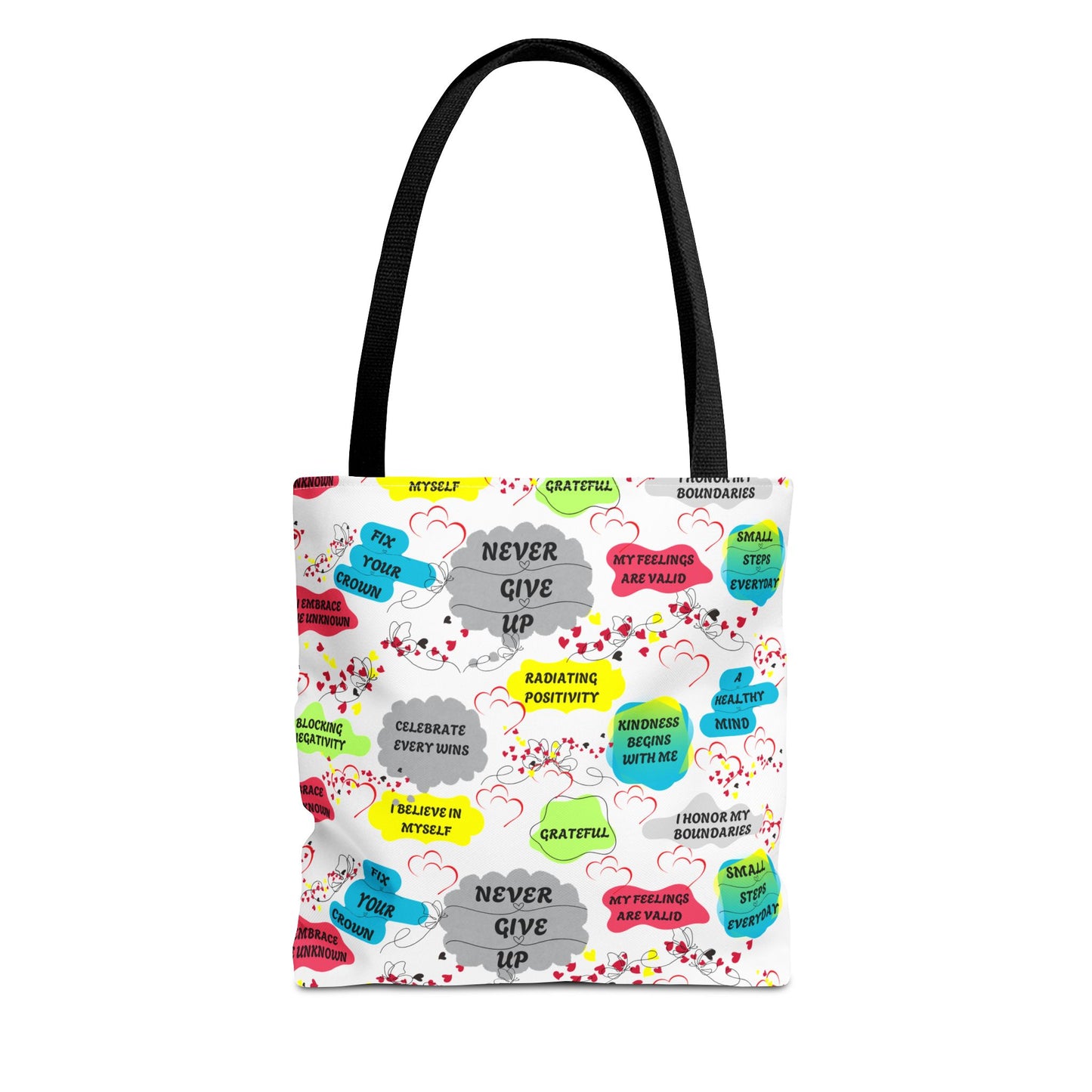 Tote Bag with Positive Affirmation Quotes / Reusable Canvas Shoulder Bag / Inspirational Motivational Quote Tote / Eco-Friendly Everyday Carryall