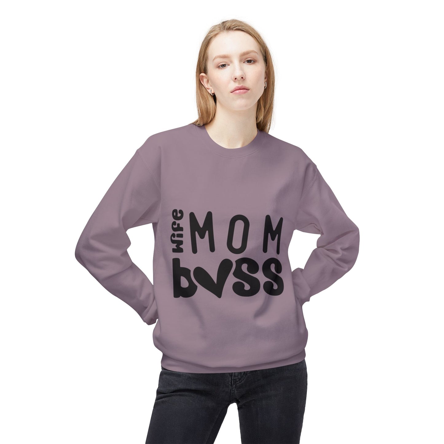 Wife Mom Boss Sweatshirt / Floral Mom Sweater / Mother’s Day Gift for Mom / Inspirational Pullover Hoodie / Stylish Mom Life Apparel