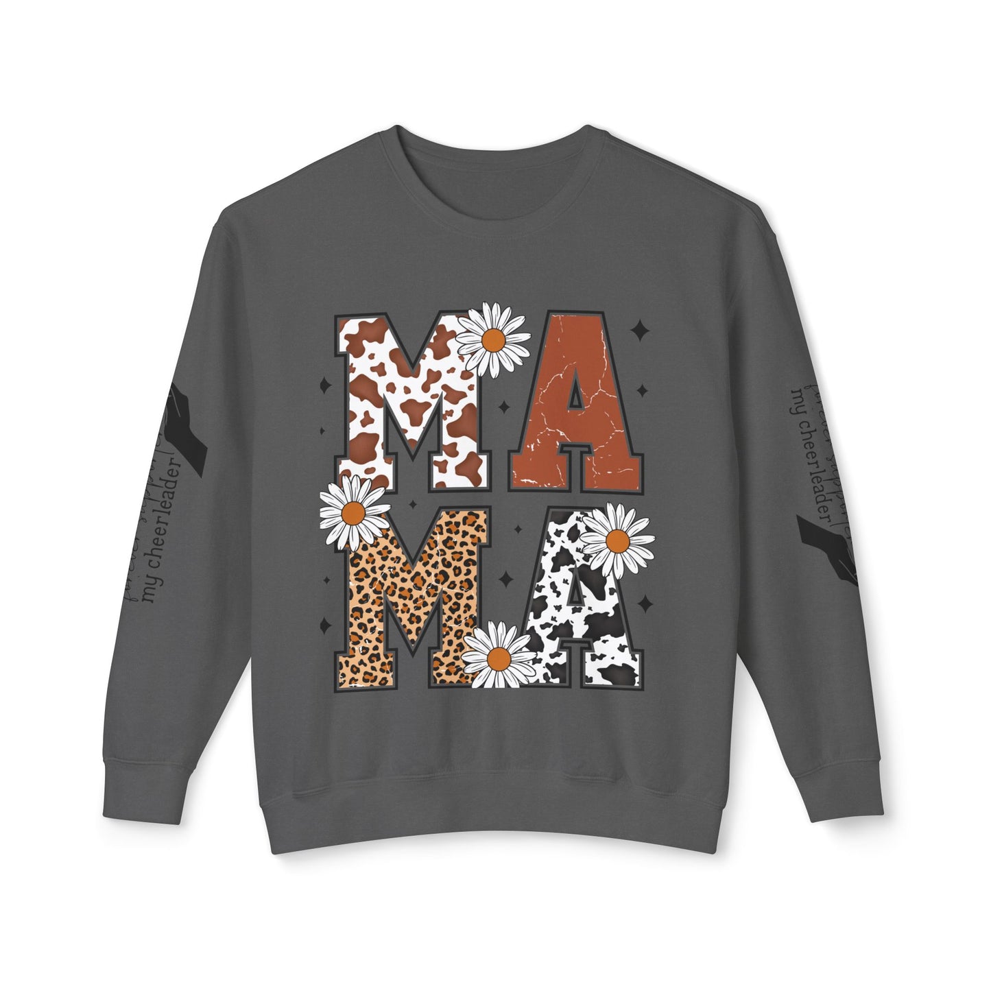 MAMA Sweatshirt / Floral & Animal Design on White