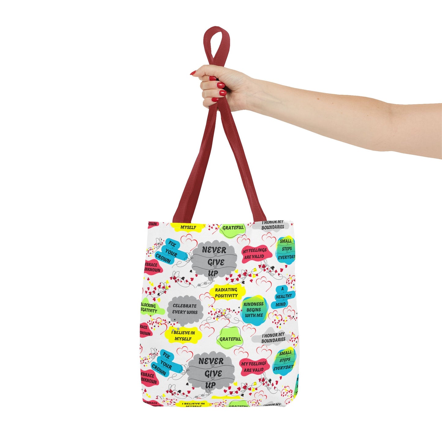 Tote Bag with Positive Affirmation Quotes / Reusable Canvas Shoulder Bag / Inspirational Motivational Quote Tote / Eco-Friendly Everyday Carryall
