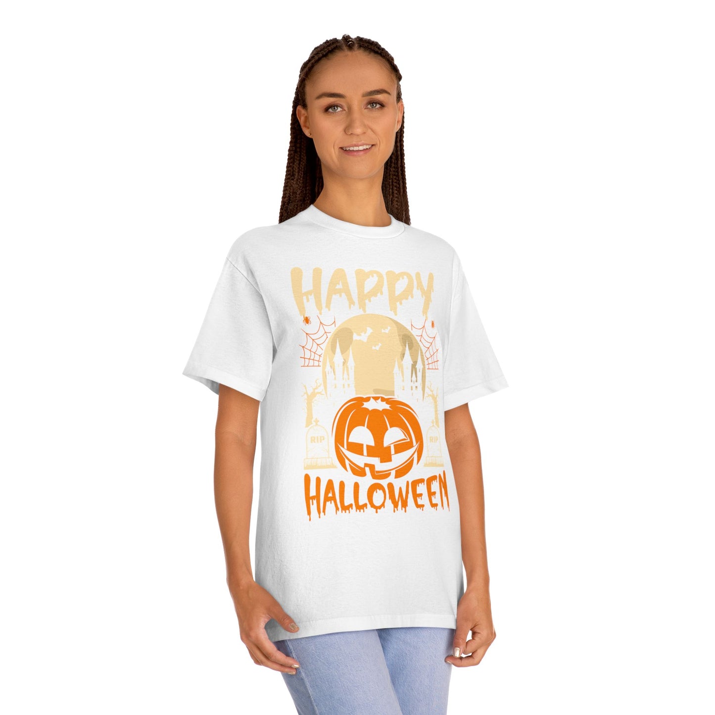 Happy Halloween T-Shirt / Spooky Pumpkin Graphic Tee / Haunted Castle Shirt / Halloween Costume Top / Fun Holiday Party Outfit