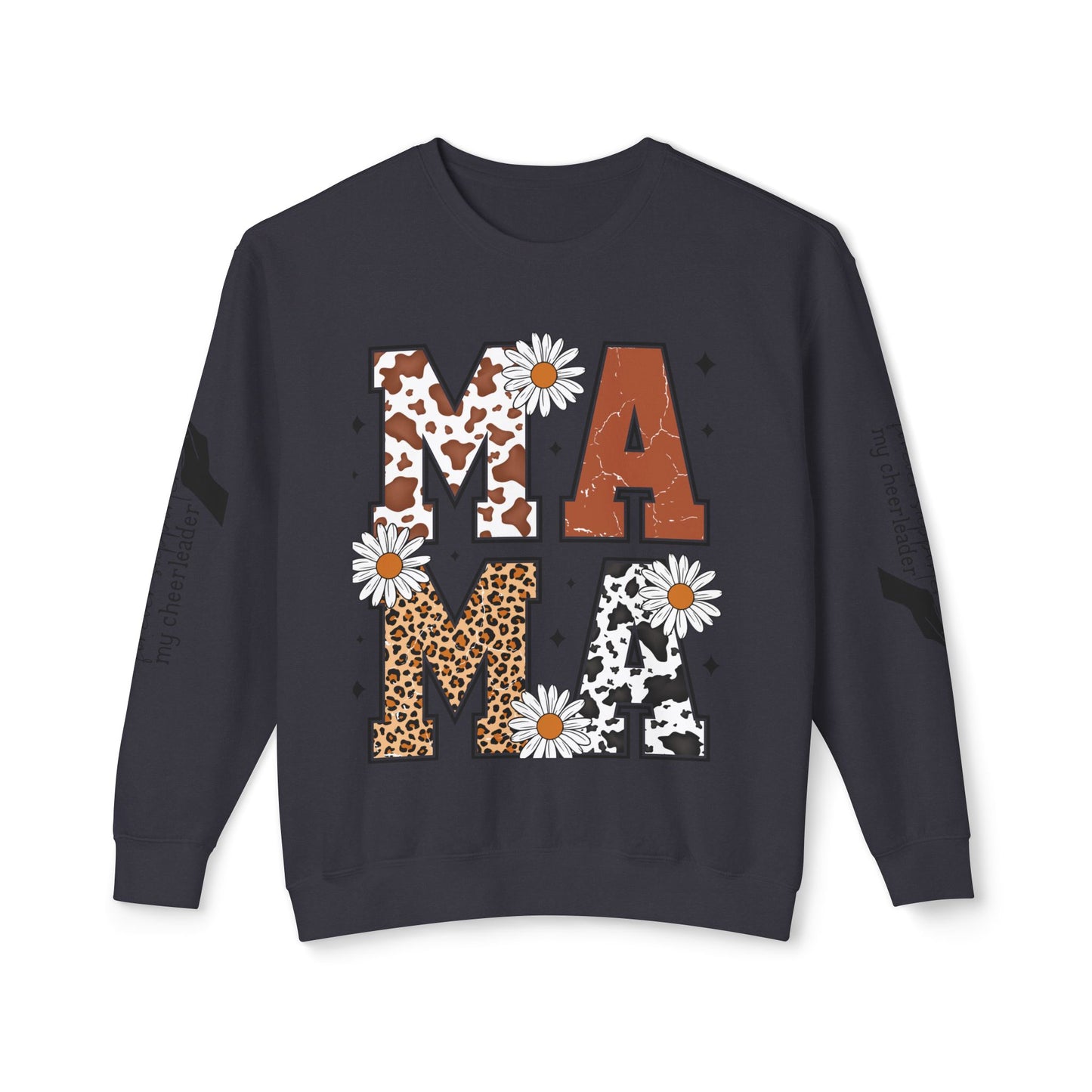 MAMA Sweatshirt / Floral & Animal Design on White