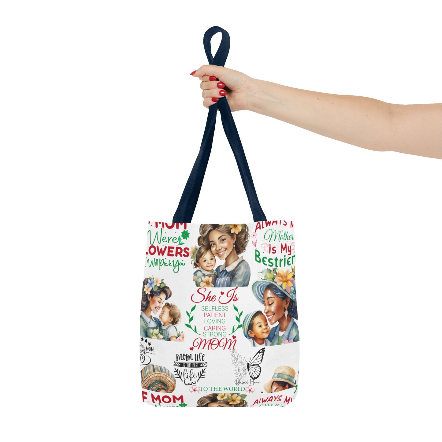 Mom Love Inspirational Tote Bag, Gift for Mom, Mother's Day Tote, Stylish Shopping Bag, Family Cute Bag, Mom Life Essentials