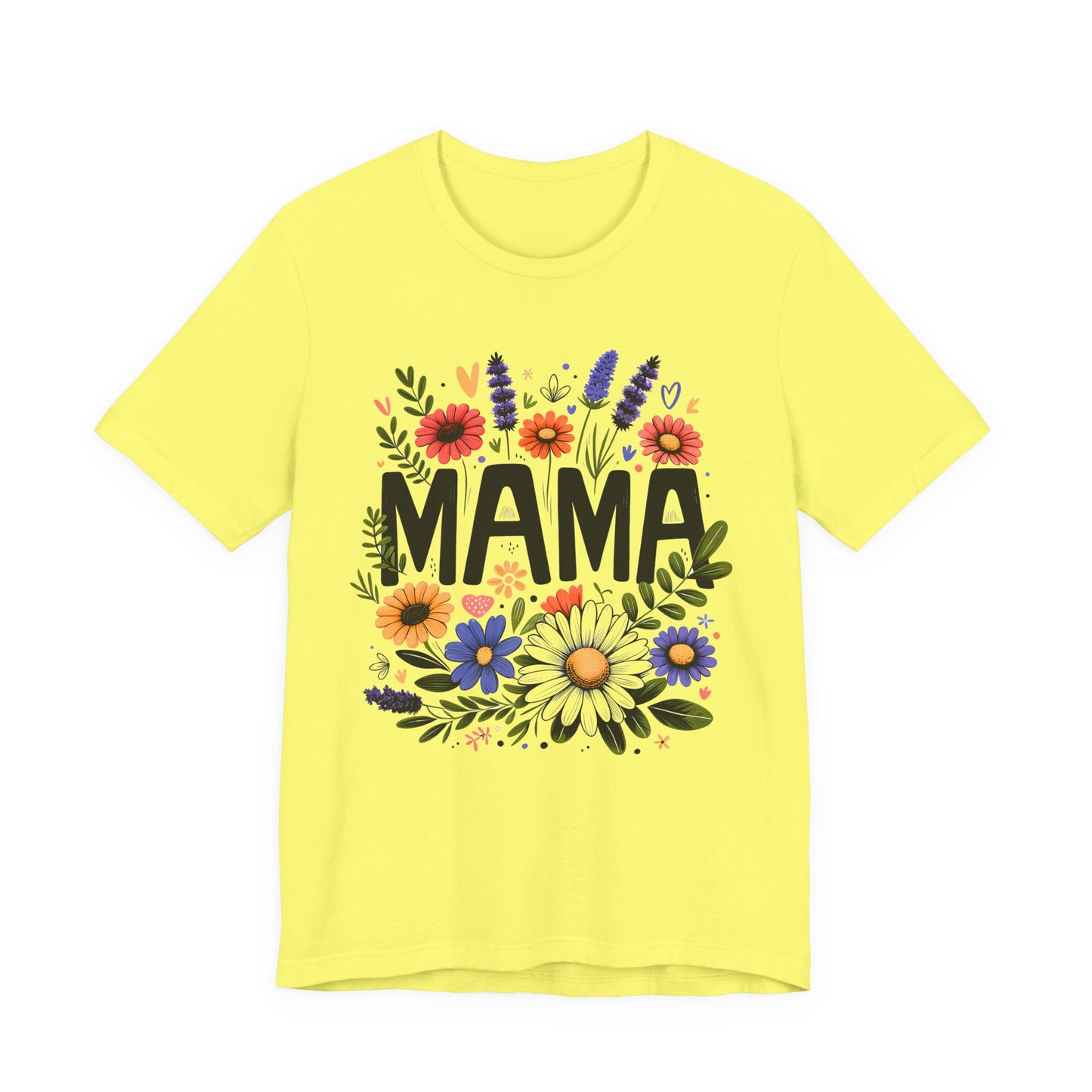 MAMA Floral Graphic T-Shirt / Bright Green Mom Tee / Cute Casual Motherhood Shirt / Gift for Moms & Mama Life Outfit