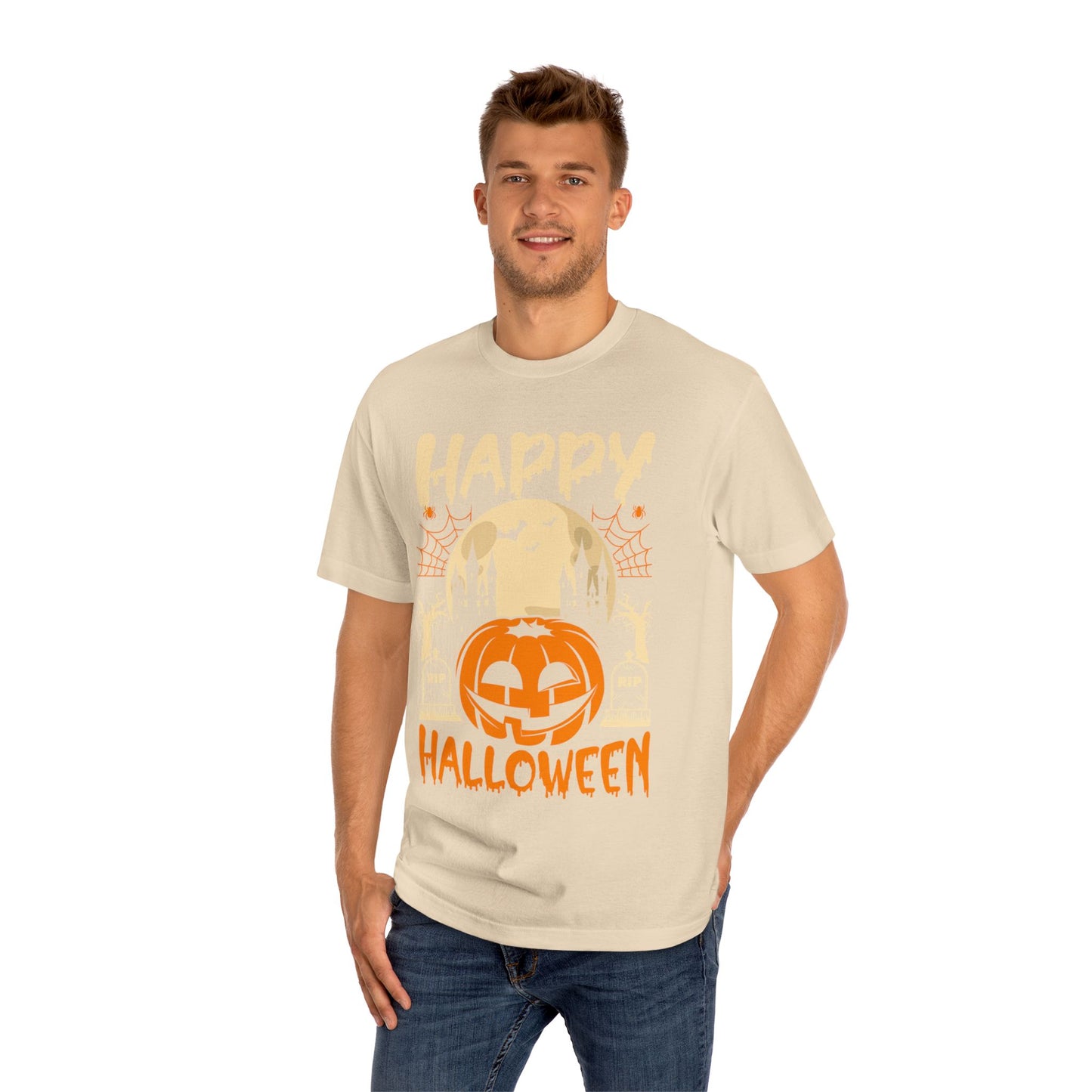 Happy Halloween T-Shirt / Spooky Pumpkin Graphic Tee / Haunted Castle Shirt / Halloween Costume Top / Fun Holiday Party Outfit