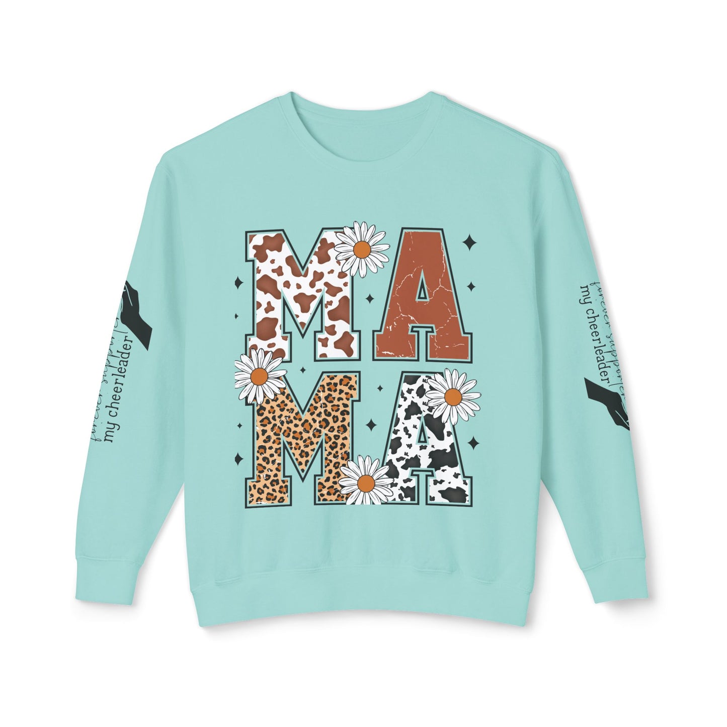 MAMA Sweatshirt / Floral & Animal Design on White