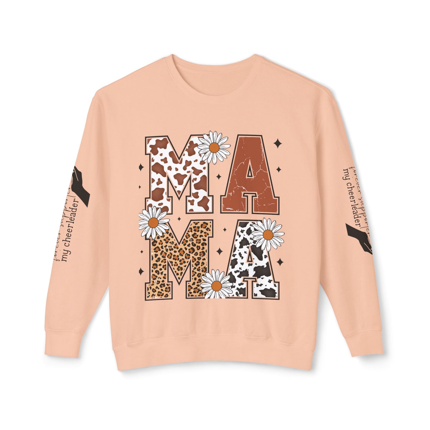 MAMA Sweatshirt / Floral & Animal Design on White