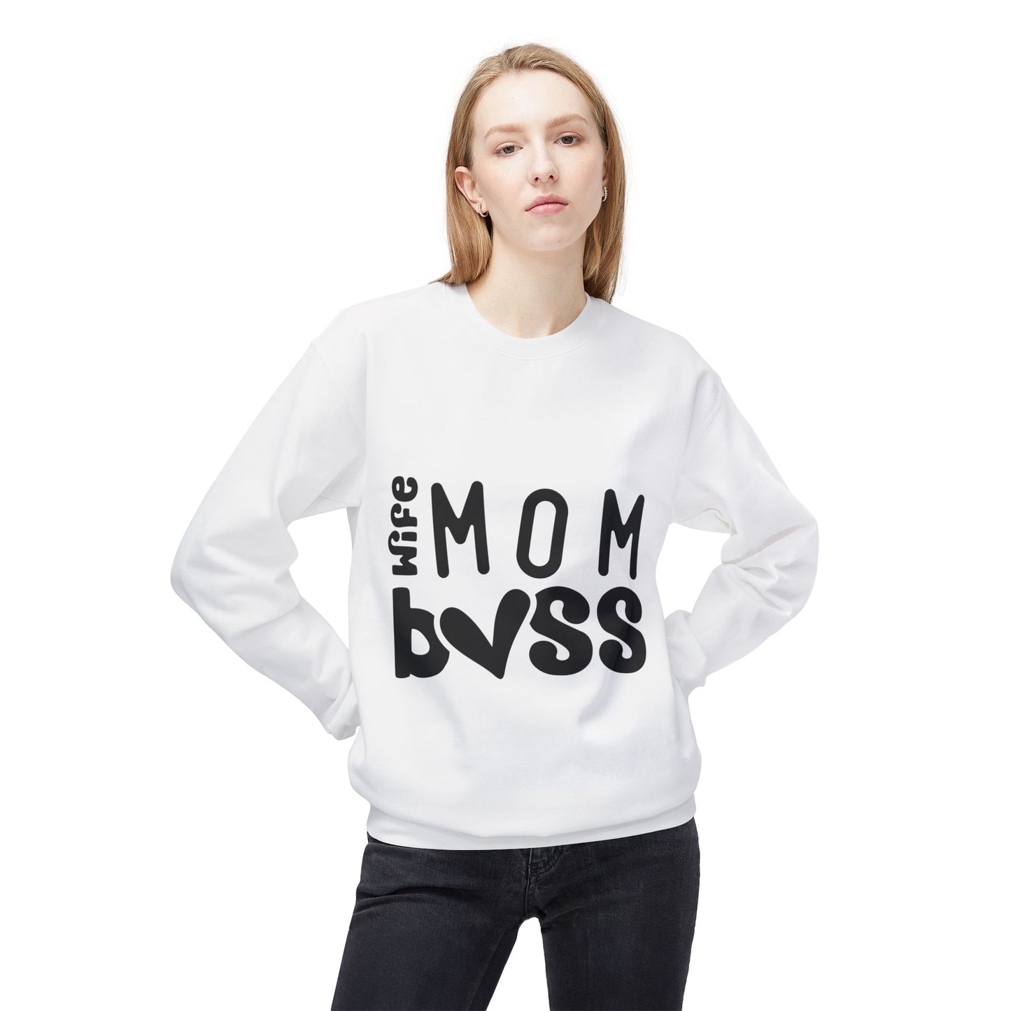 Wife Mom Boss Sweatshirt / Floral Mom Sweater / Mother’s Day Gift for Mom / Inspirational Pullover Hoodie / Stylish Mom Life Apparel