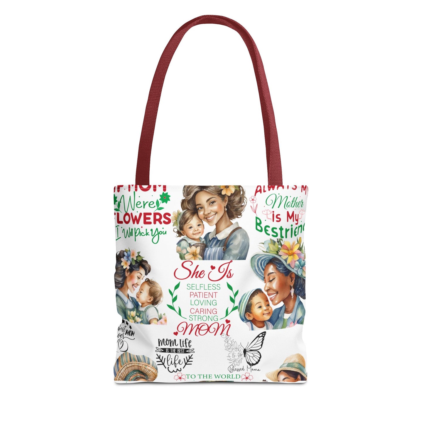 Mom Love Inspirational Tote Bag, Gift for Mom, Mother's Day Tote, Stylish Shopping Bag, Family Cute Bag, Mom Life Essentials