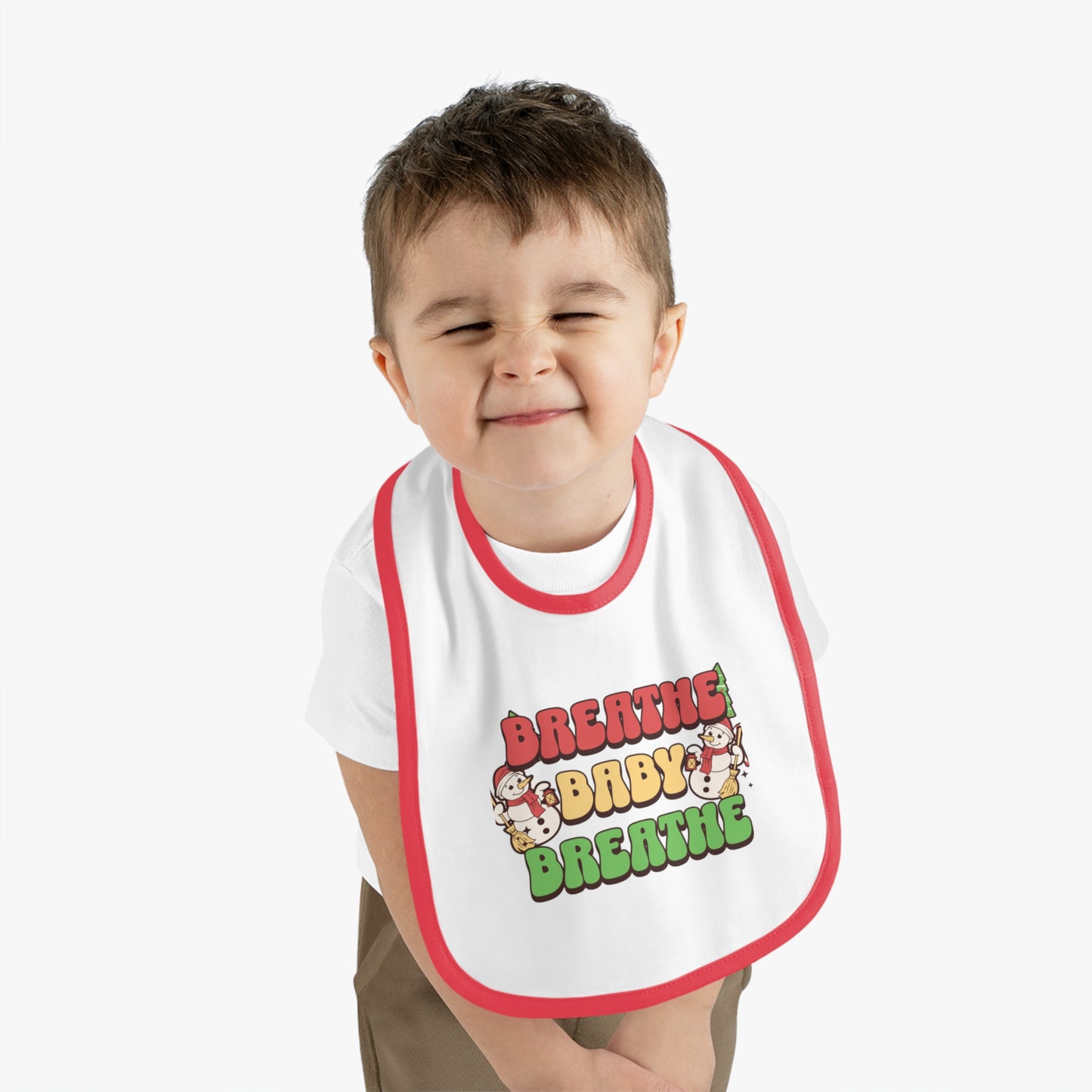 Baby Contrast Trim Jersey Bib