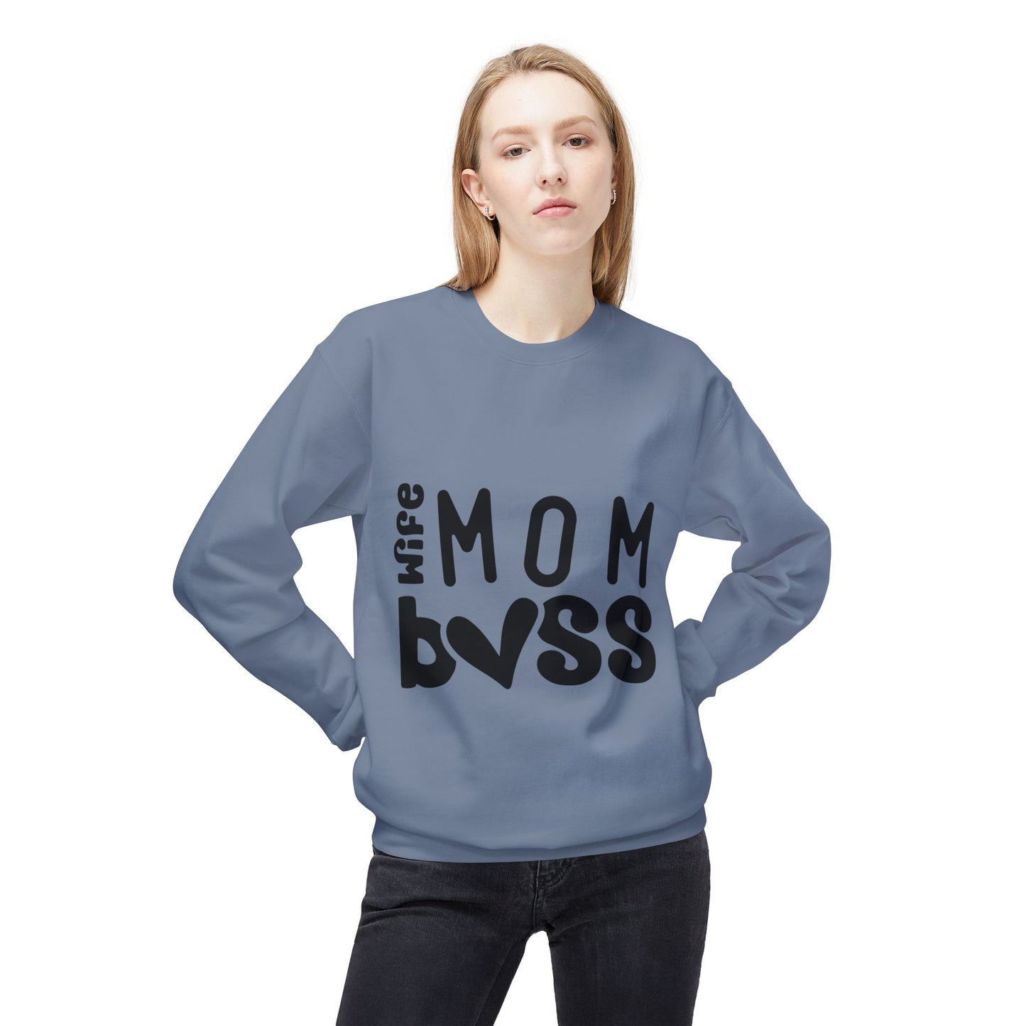 Wife Mom Boss Sweatshirt / Floral Mom Sweater / Mother’s Day Gift for Mom / Inspirational Pullover Hoodie / Stylish Mom Life Apparel