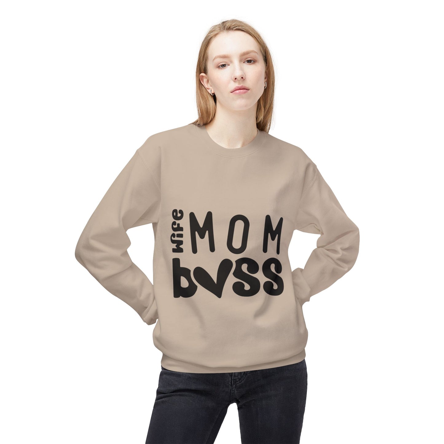 Wife Mom Boss Sweatshirt / Floral Mom Sweater / Mother’s Day Gift for Mom / Inspirational Pullover Hoodie / Stylish Mom Life Apparel