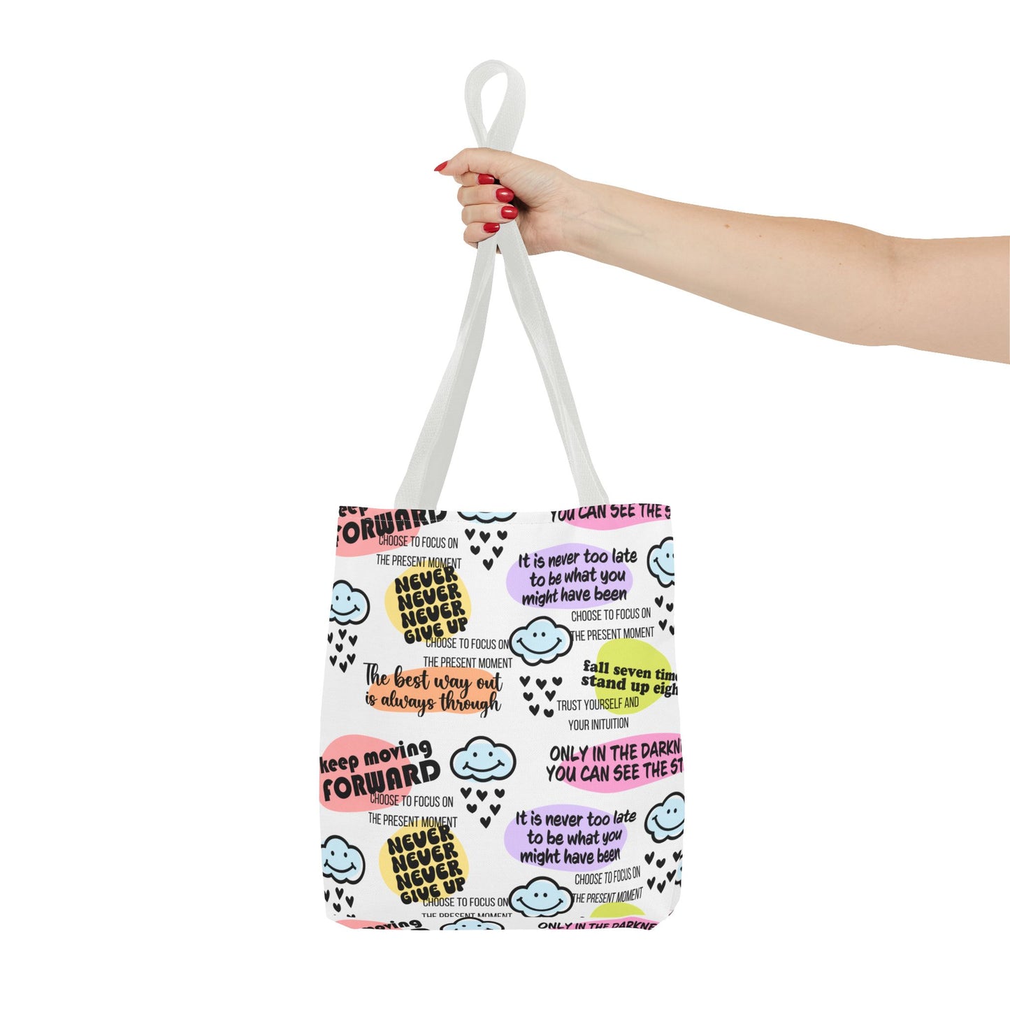 Inspirational Quote Tote Bag, Motivational Bag, Gift for Her, Self-Care Tote, Positive Vibes Bag, Everyday Tote with Uplifting Messages