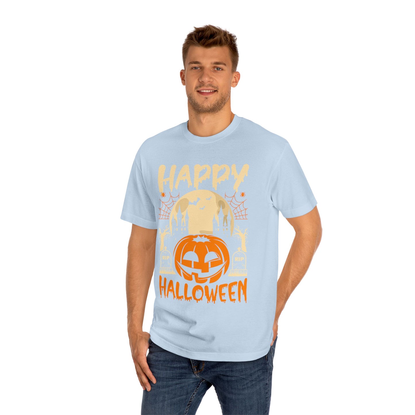 Happy Halloween T-Shirt / Spooky Pumpkin Graphic Tee / Haunted Castle Shirt / Halloween Costume Top / Fun Holiday Party Outfit