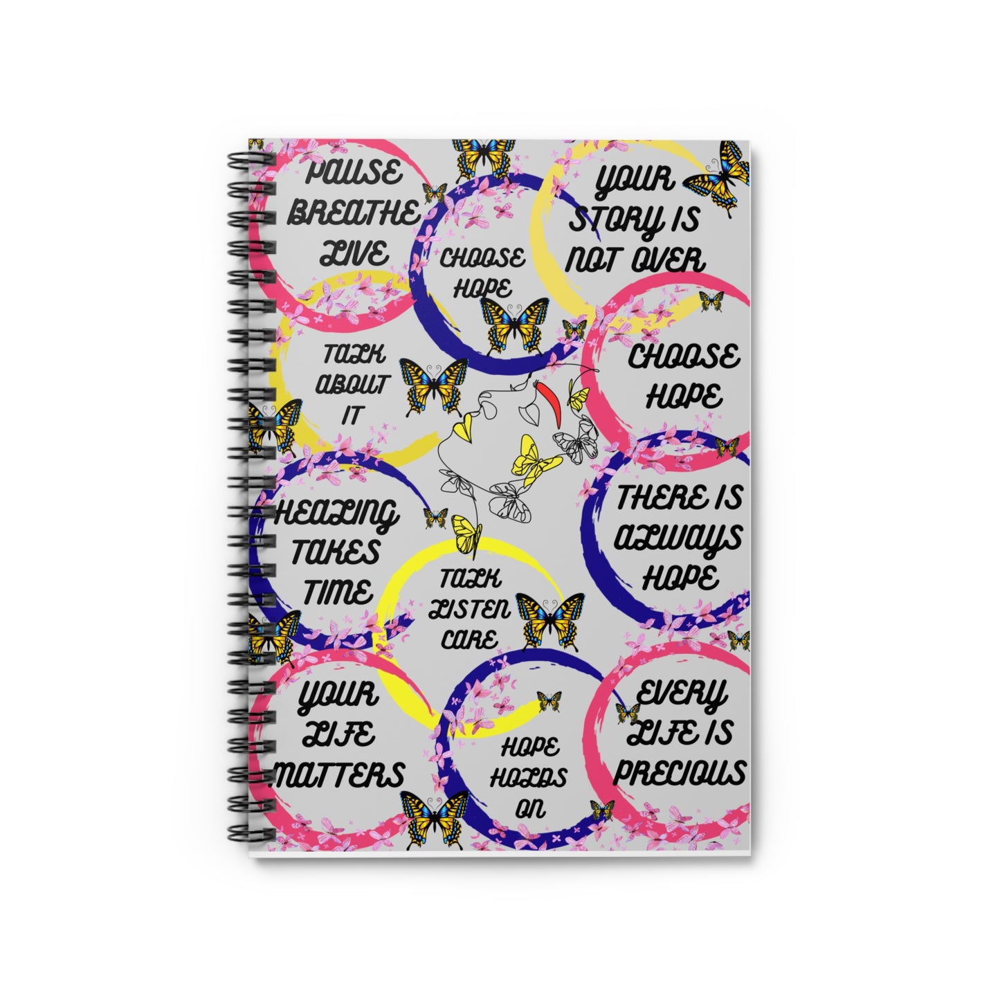 Spiral Notebook / Suicide Awareness, Mental Health Journal / Lined Writing Notebook, Inspirational Diary / Ruled Notepad, Personalized Gift