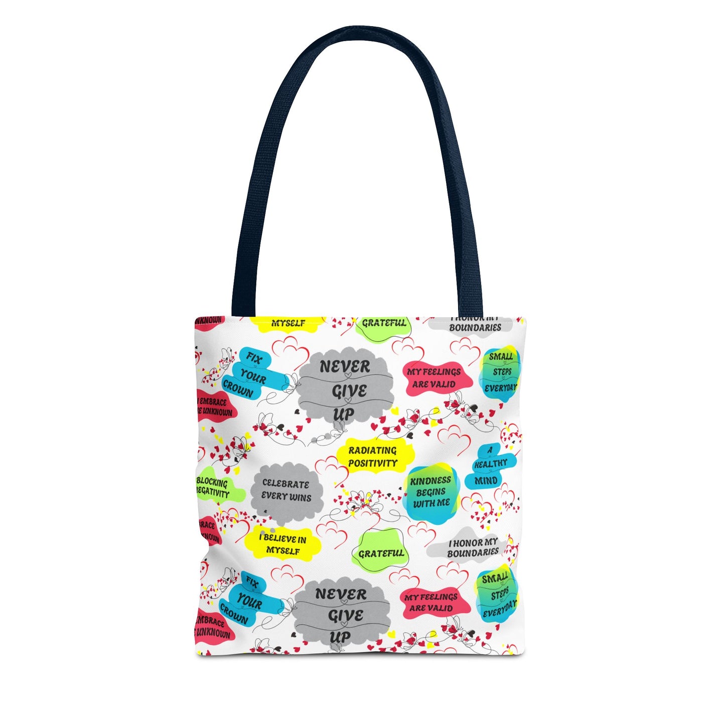 Tote Bag with Positive Affirmation Quotes / Reusable Canvas Shoulder Bag / Inspirational Motivational Quote Tote / Eco-Friendly Everyday Carryall