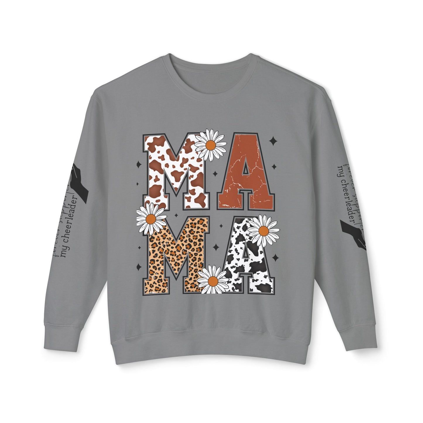 MAMA Sweatshirt / Floral & Animal Design on White