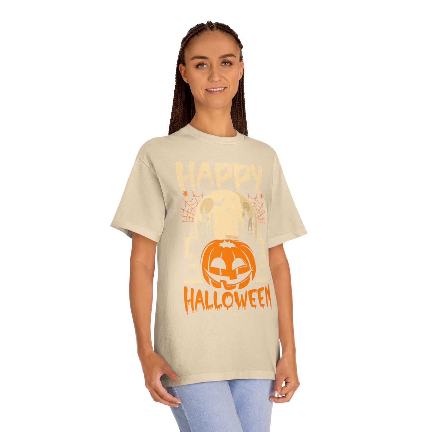 Happy Halloween T-Shirt / Spooky Pumpkin Graphic Tee / Haunted Castle Shirt / Halloween Costume Top / Fun Holiday Party Outfit