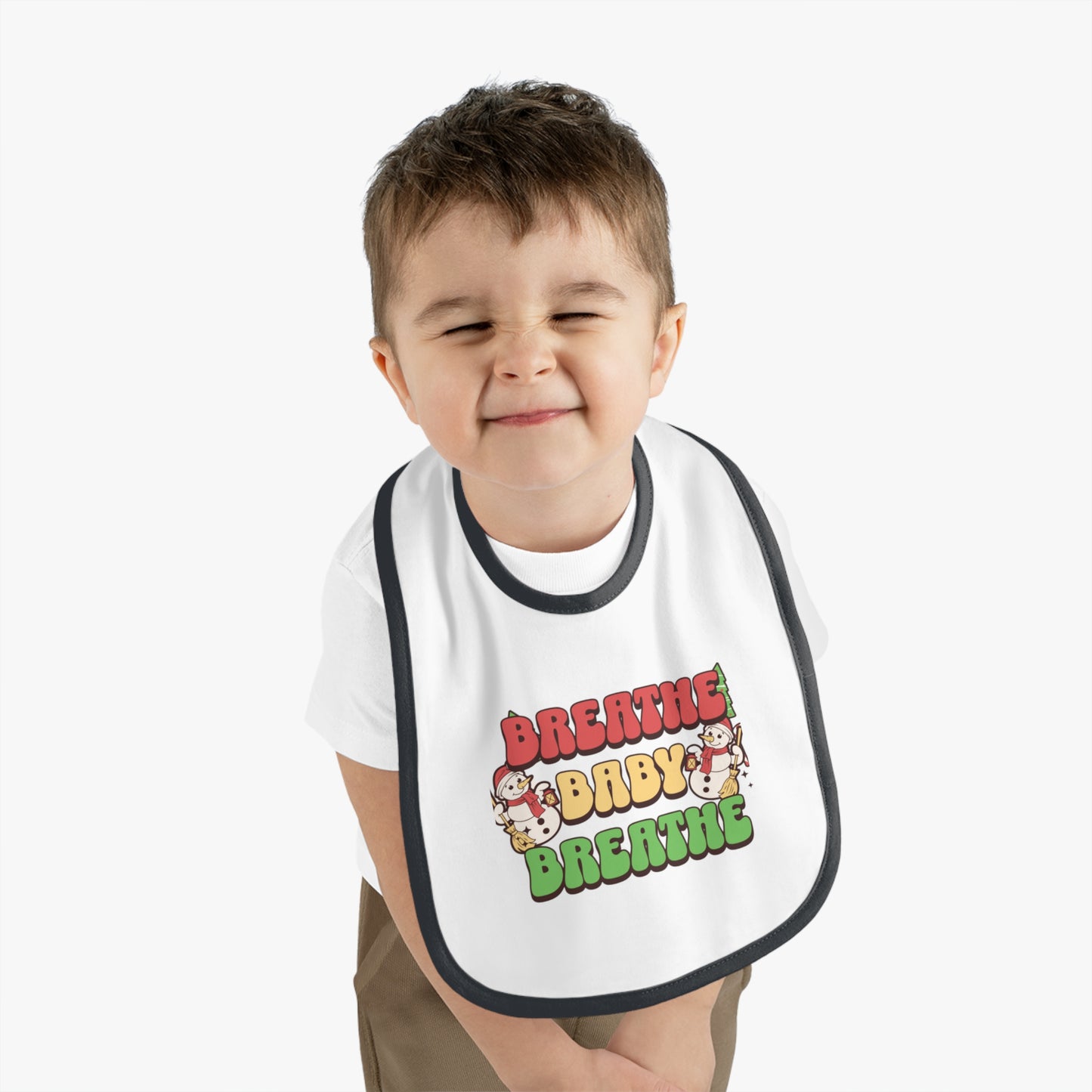 Baby Contrast Trim Jersey Bib