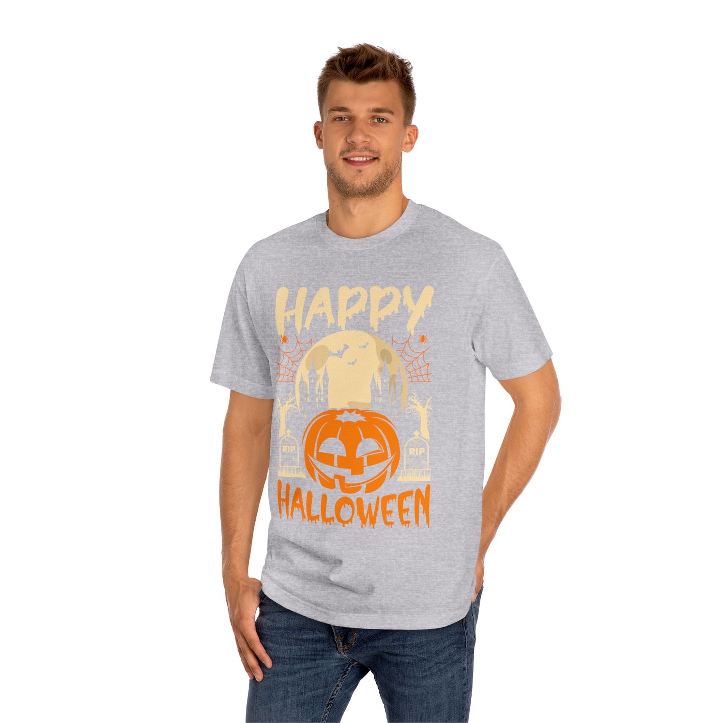 Happy Halloween T-Shirt / Spooky Pumpkin Graphic Tee / Haunted Castle Shirt / Halloween Costume Top / Fun Holiday Party Outfit