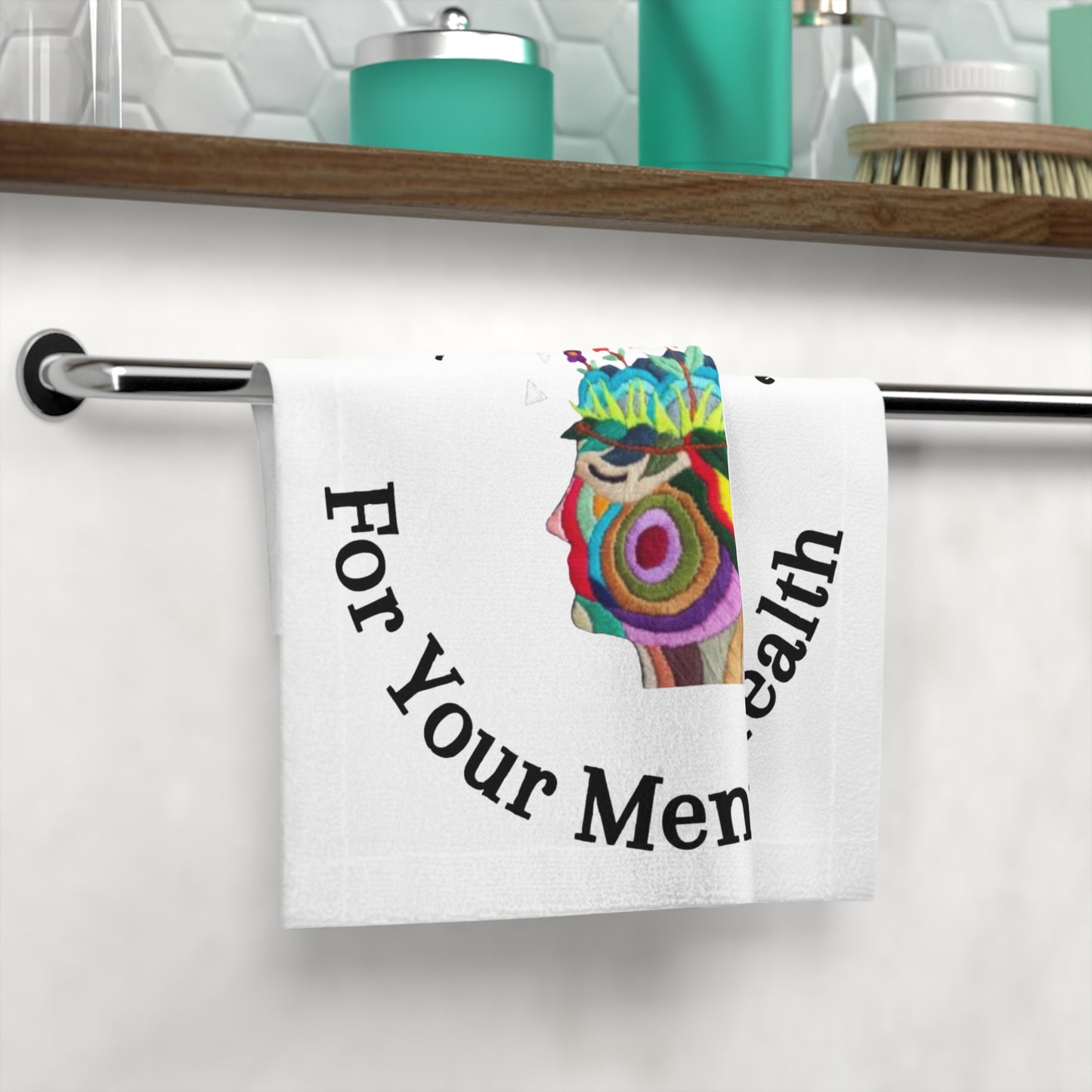Mental Health Reminder Face Towel - Mindfulness Gift, Stress Relief Accessories, Self Care Gift, Spa Towel, Home Decor