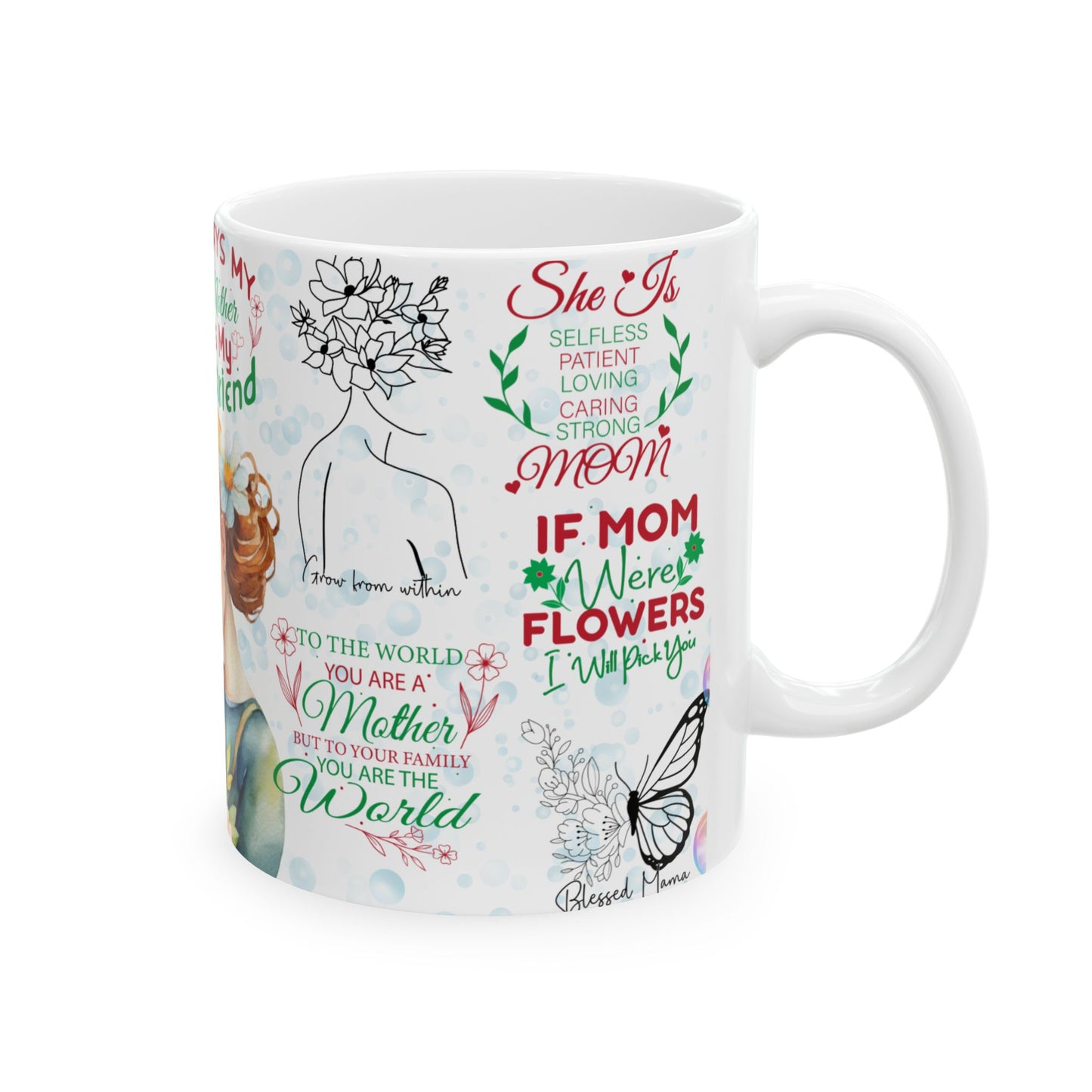 Mom Sublimation Ceramic Mug, Mother's Day Gift, Birthday Gift for Mom, Coffee Mug, Tea Cup, Kitchen Decor