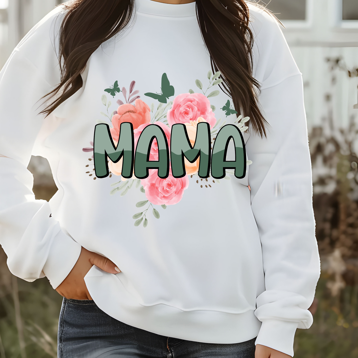 Wife Mom Boss Sweatshirt / Floral Mom Sweater / Mother’s Day Gift for Mom / Inspirational Pullover Hoodie / Stylish Mom Life Apparel