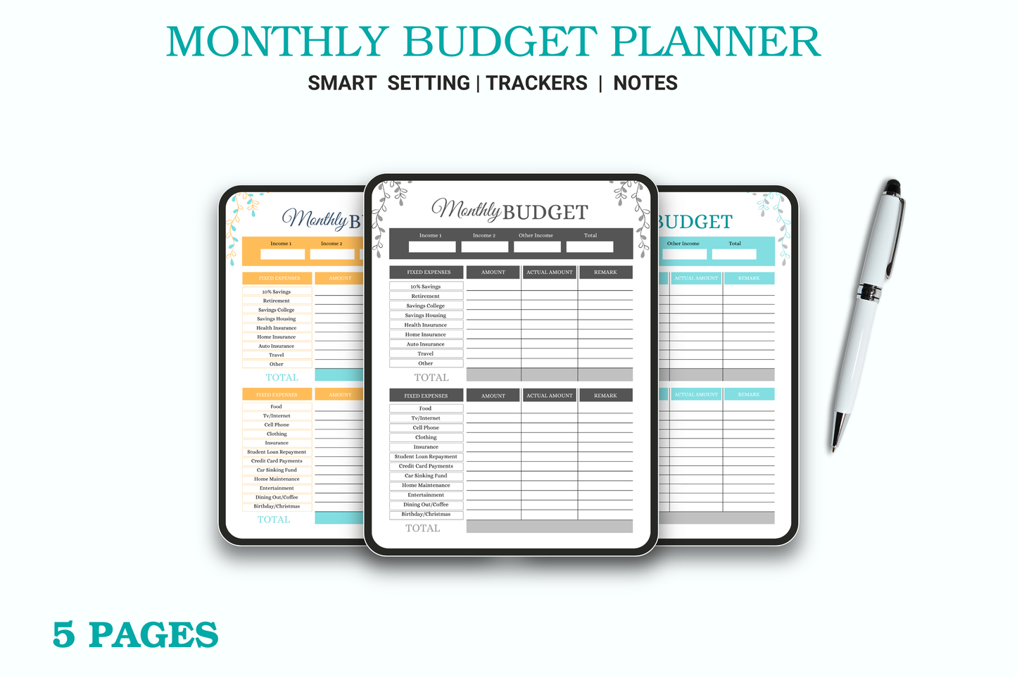 Monthly Budget Digital Planner