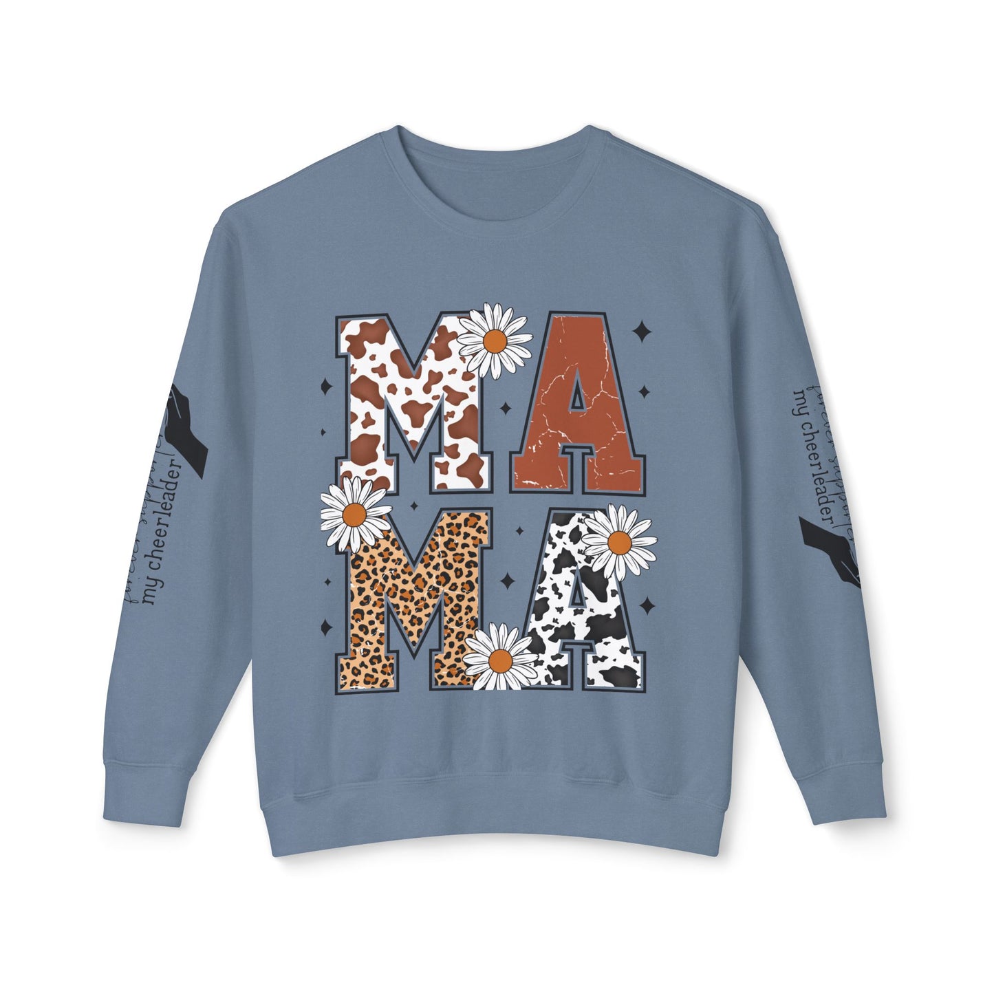 MAMA Sweatshirt / Floral & Animal Design on White