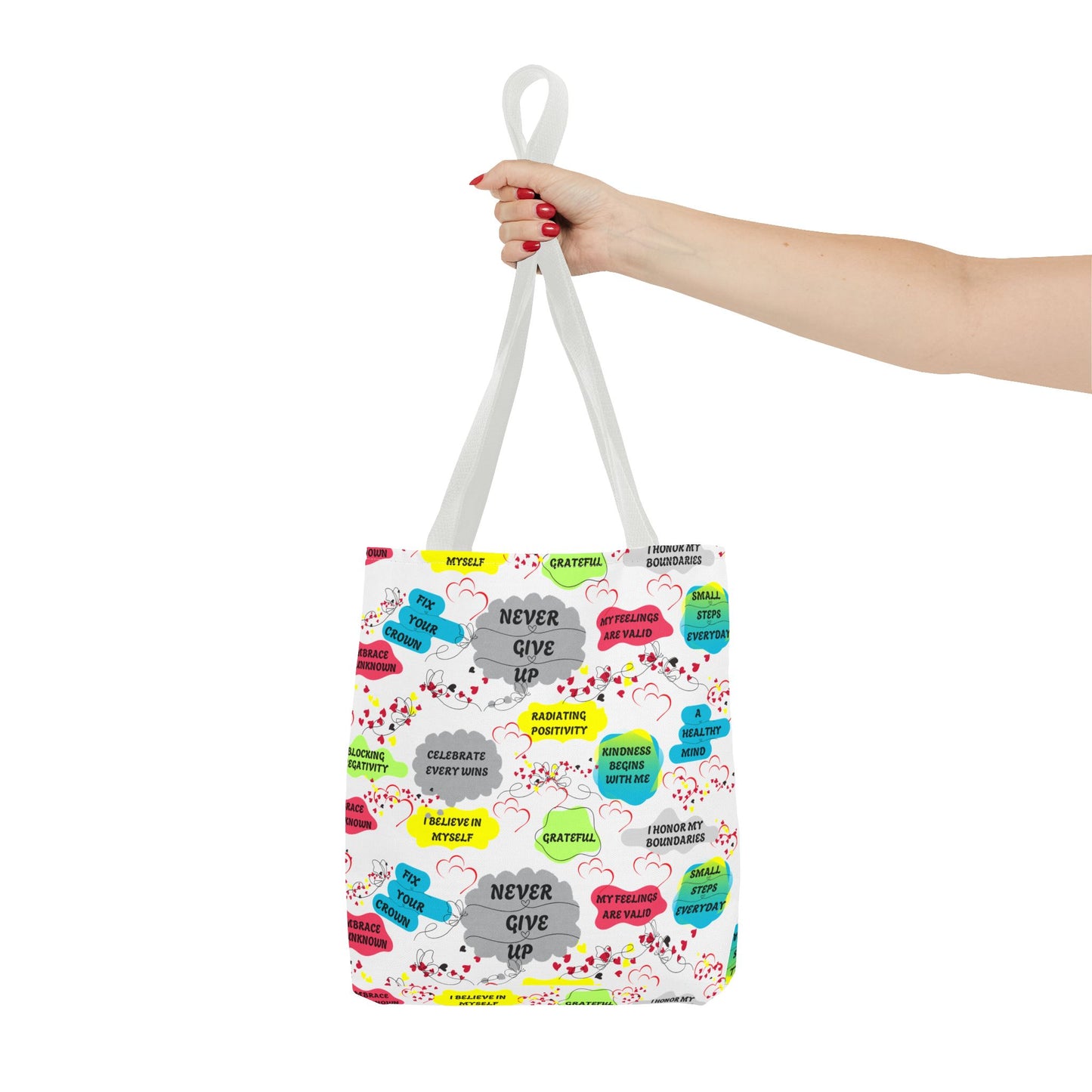 Tote Bag with Positive Affirmation Quotes / Reusable Canvas Shoulder Bag / Inspirational Motivational Quote Tote / Eco-Friendly Everyday Carryall
