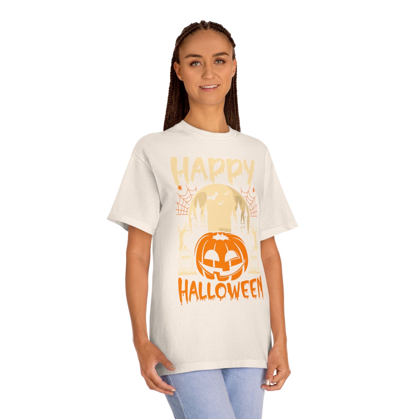 Happy Halloween T-Shirt / Spooky Pumpkin Graphic Tee / Haunted Castle Shirt / Halloween Costume Top / Fun Holiday Party Outfit