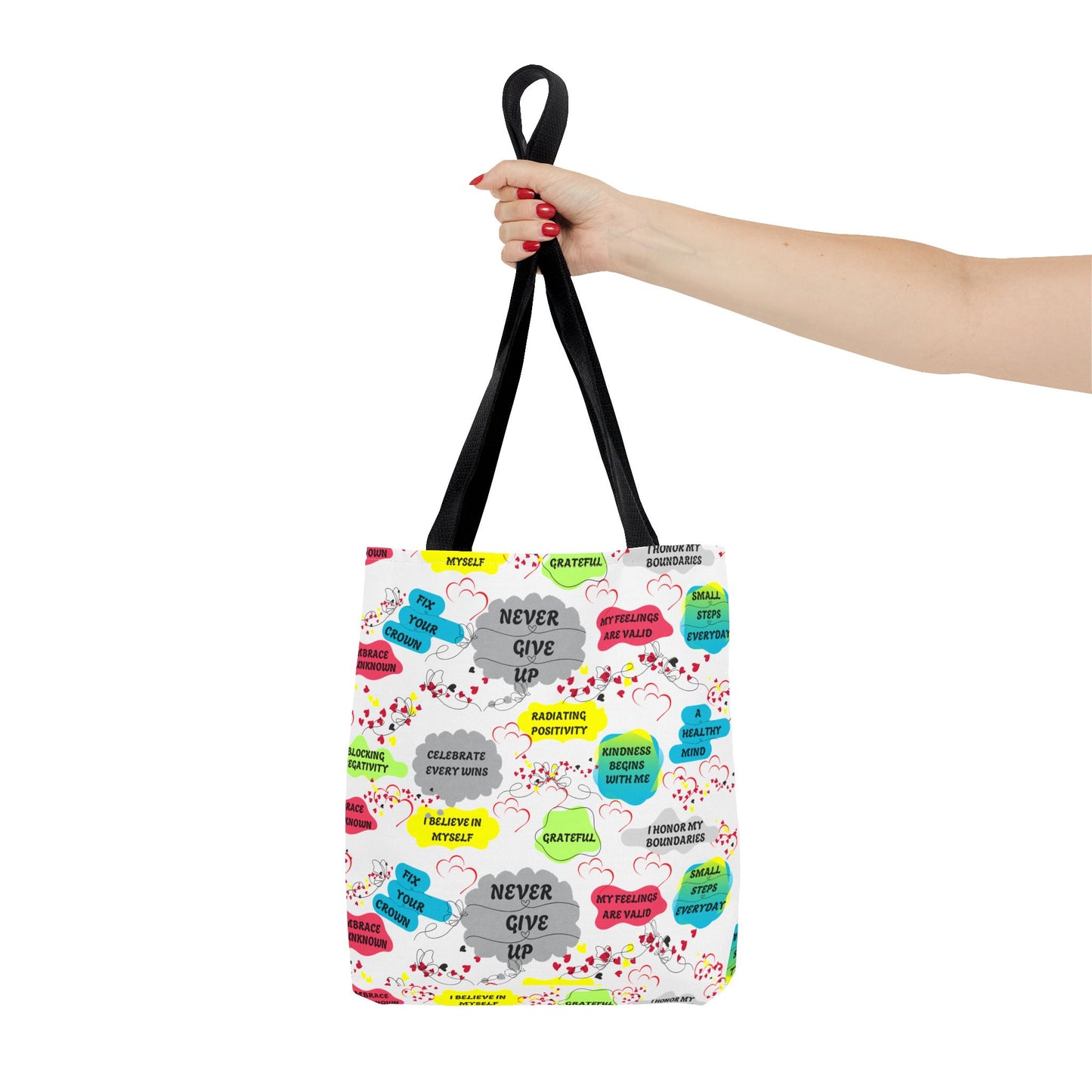 Tote Bag with Positive Affirmation Quotes / Reusable Canvas Shoulder Bag / Inspirational Motivational Quote Tote / Eco-Friendly Everyday Carryall