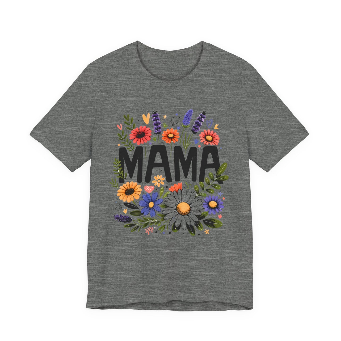 MAMA Floral Graphic T-Shirt / Bright Green Mom Tee / Cute Casual Motherhood Shirt / Gift for Moms & Mama Life Outfit