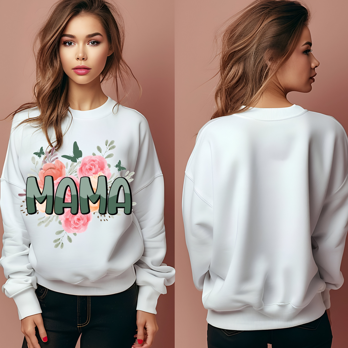Wife Mom Boss Sweatshirt / Floral Mom Sweater / Mother’s Day Gift for Mom / Inspirational Pullover Hoodie / Stylish Mom Life Apparel