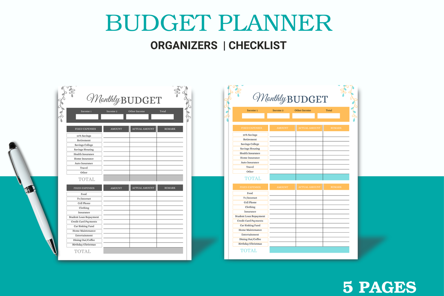 Monthly Budget Digital Planner