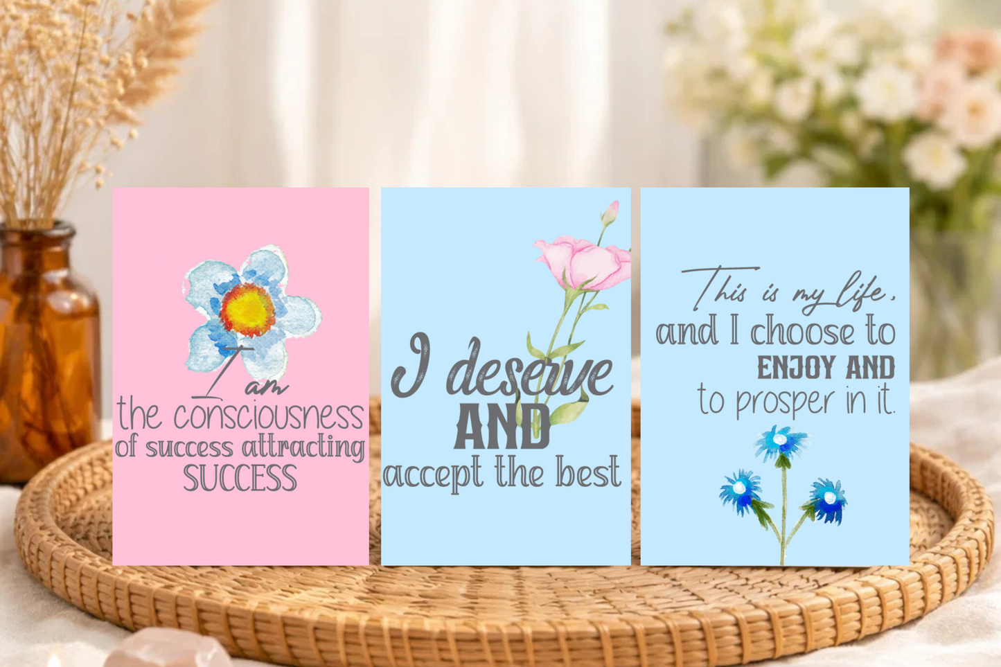 Affirmation Cards Printable, Self Love & Positive Affirmation Cards for Mental Health