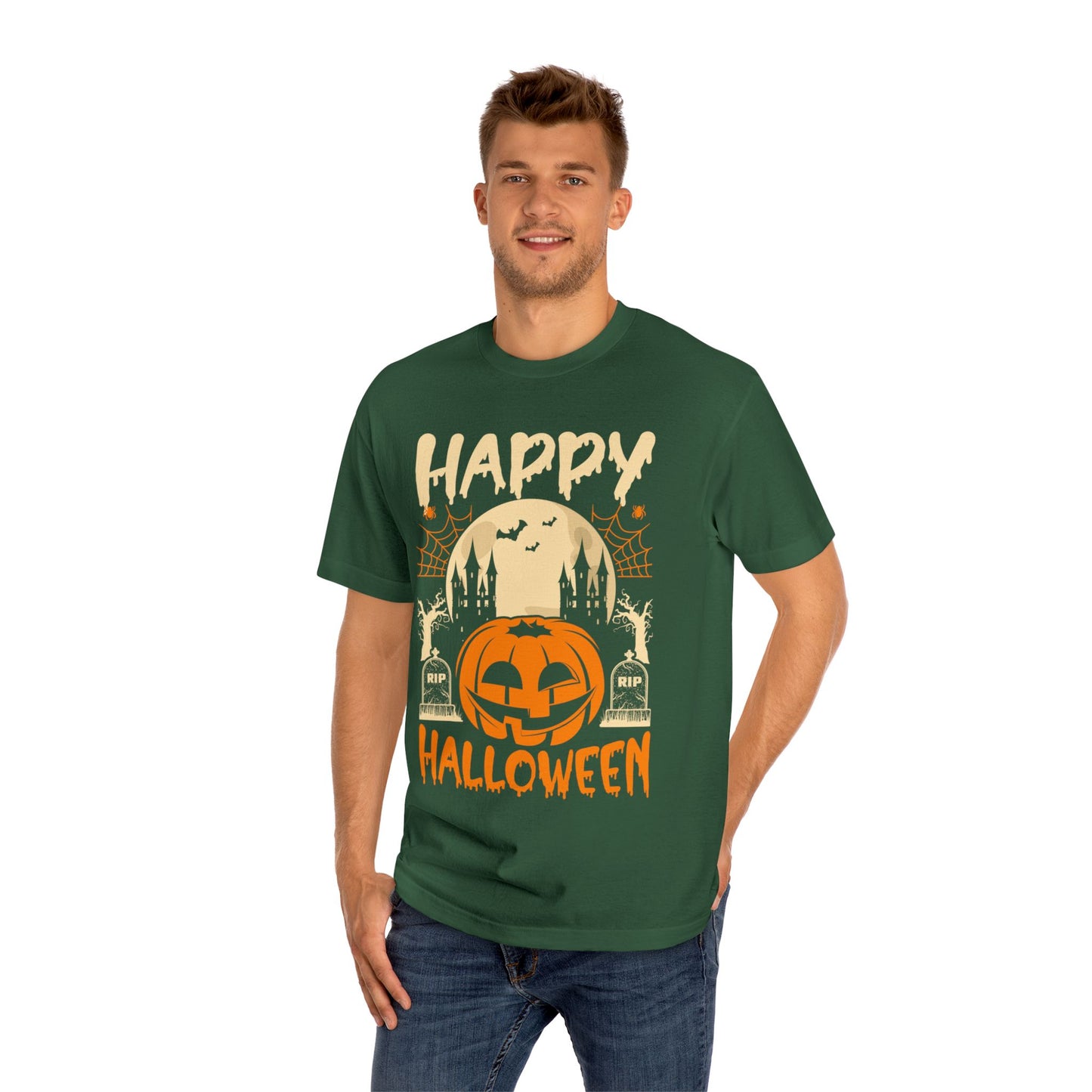 Happy Halloween T-Shirt / Spooky Pumpkin Graphic Tee / Haunted Castle Shirt / Halloween Costume Top / Fun Holiday Party Outfit