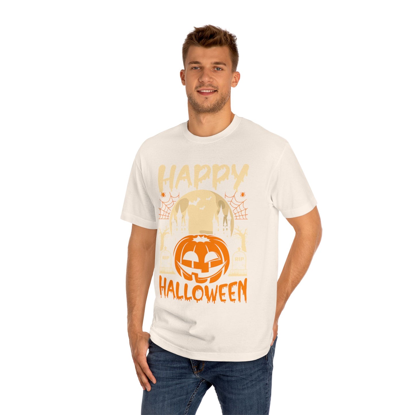 Happy Halloween T-Shirt / Spooky Pumpkin Graphic Tee / Haunted Castle Shirt / Halloween Costume Top / Fun Holiday Party Outfit