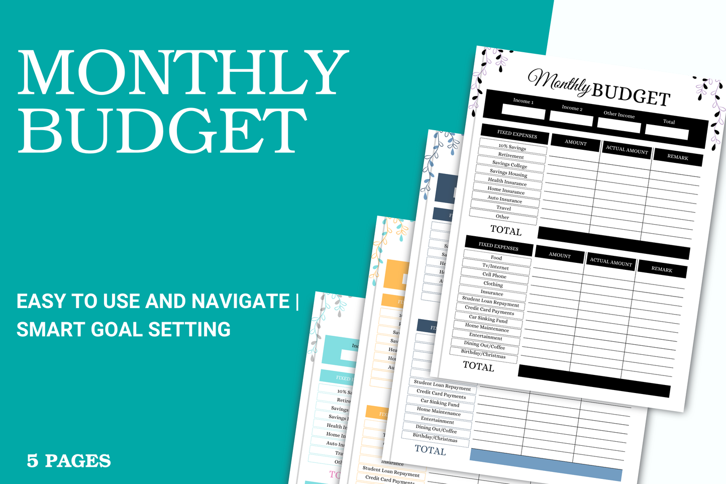 Monthly Budget Digital Planner