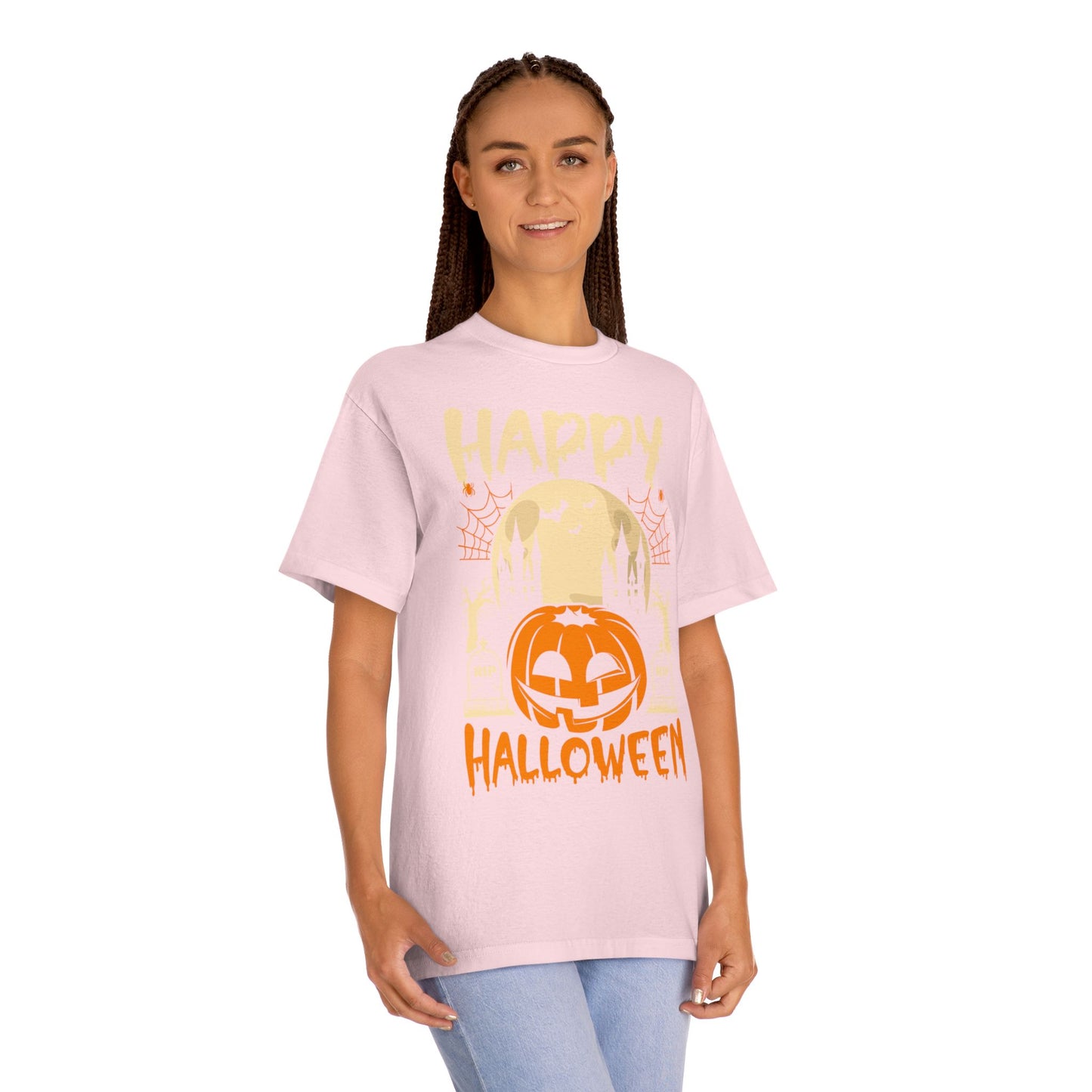 Happy Halloween T-Shirt / Spooky Pumpkin Graphic Tee / Haunted Castle Shirt / Halloween Costume Top / Fun Holiday Party Outfit